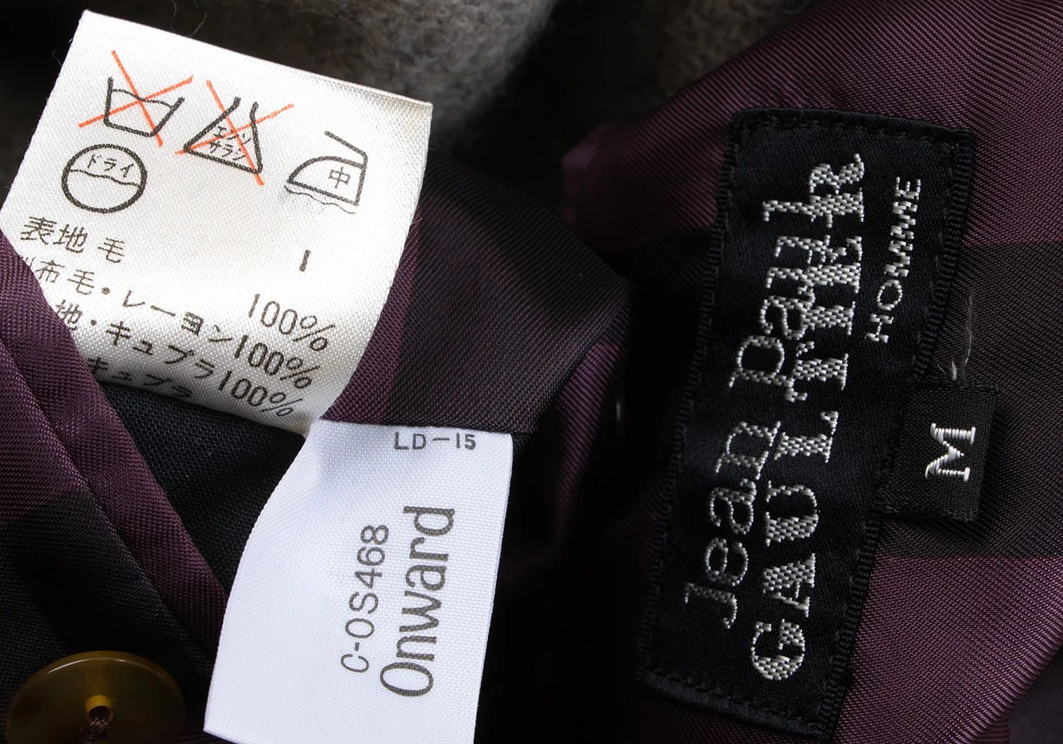 Jean Paul Gaultier Wool Stripe Velour Long Coat in Gray and Black, Size M Size US M / EU 48-50 / 2 - 15 Thumbnail