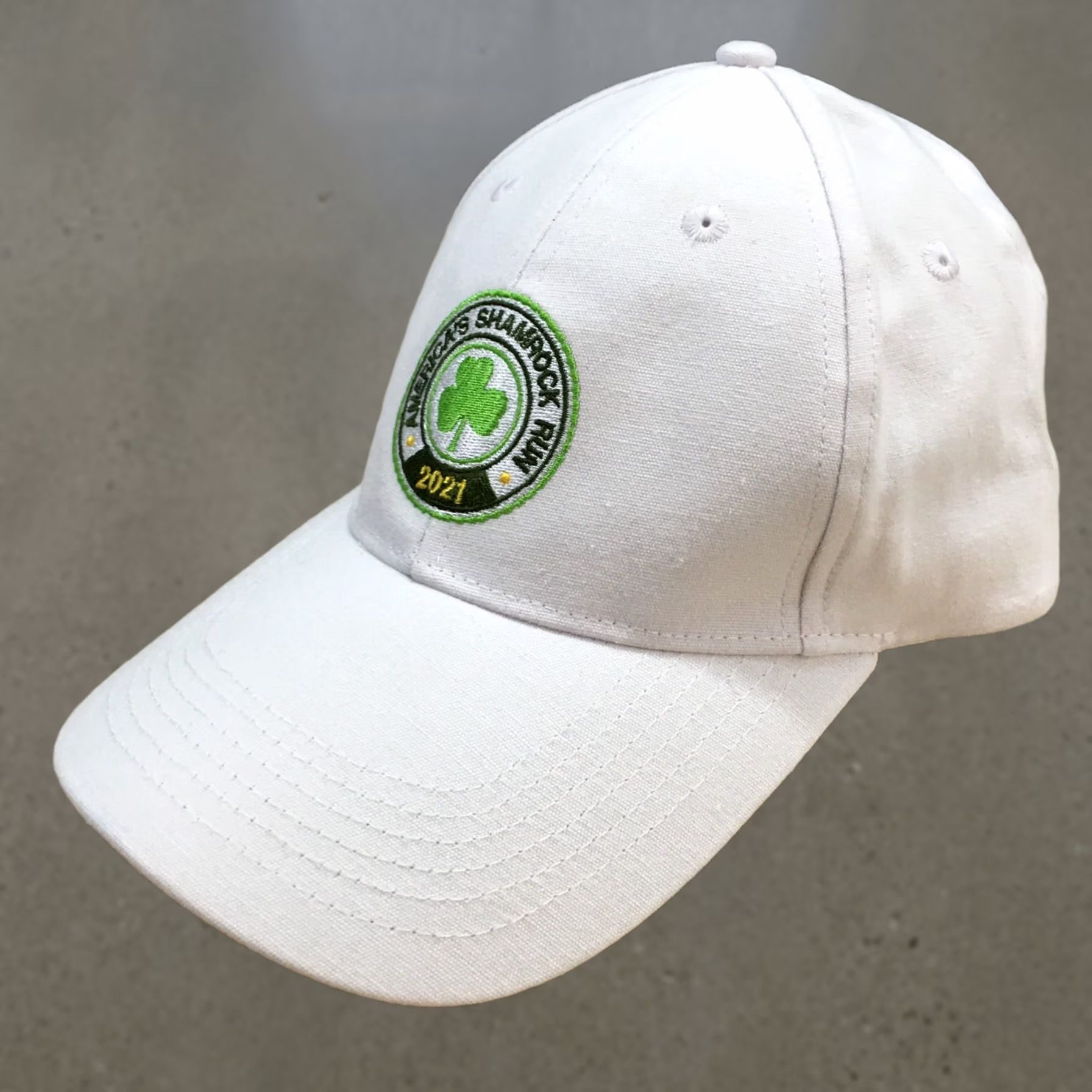 Vintage Americas Shamrock Run 2021 Baseball Cap Hat Mens One Size White Adjustable Size ONE SIZE - 1 Thumbnail