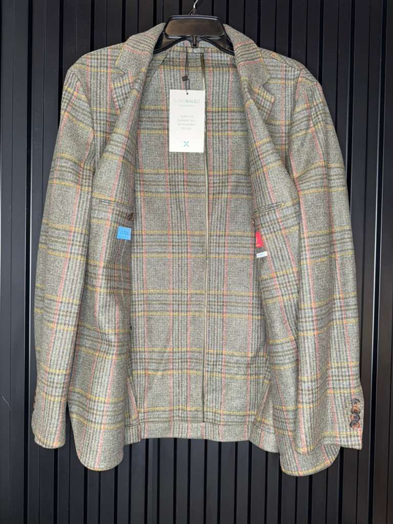 J.McLaughlin J.McLaughlin Italian Fabric Plaid Sport Coat Blazer Mens 40 Size 40R - 6 Thumbnail