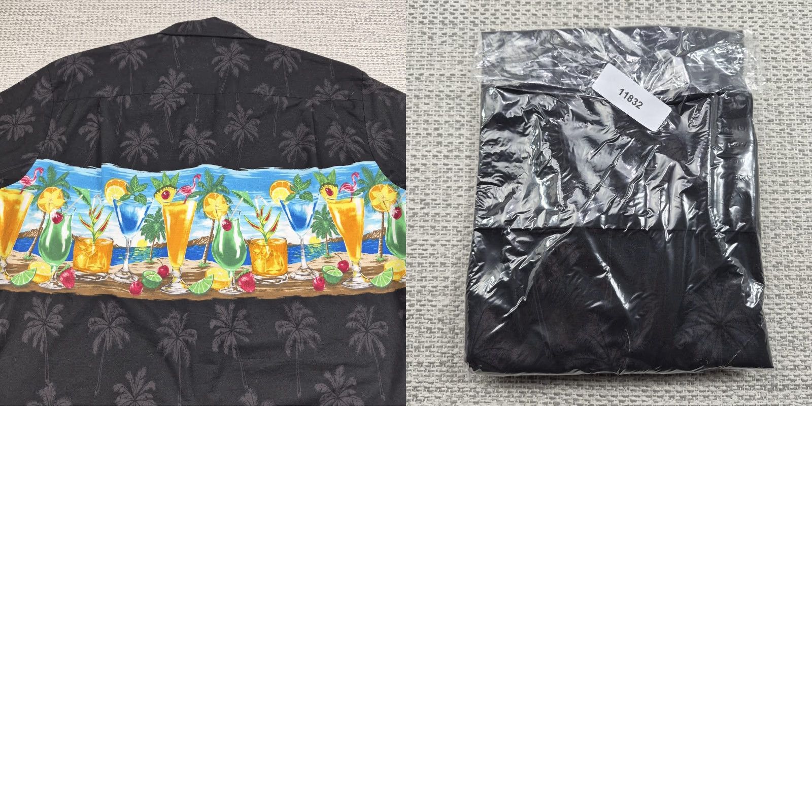 Vintage VINTAGE Pacific Legend Apparel Shirt Mens 2XL Black Hawaiian Cocktail Aloha Tropical Graphic Print Short Sleeve Button-Up Beach Mens Size US XXL / EU 58 / 5 - 9 Thumbnail