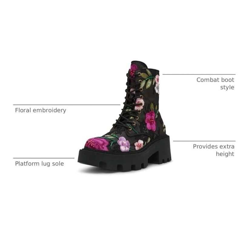 Betsey Johnson BETSEY JOHNSON Polli Beaded Floral Combat Boot Size 10 New Size US 10 / IT 40 - 7 Thumbnail