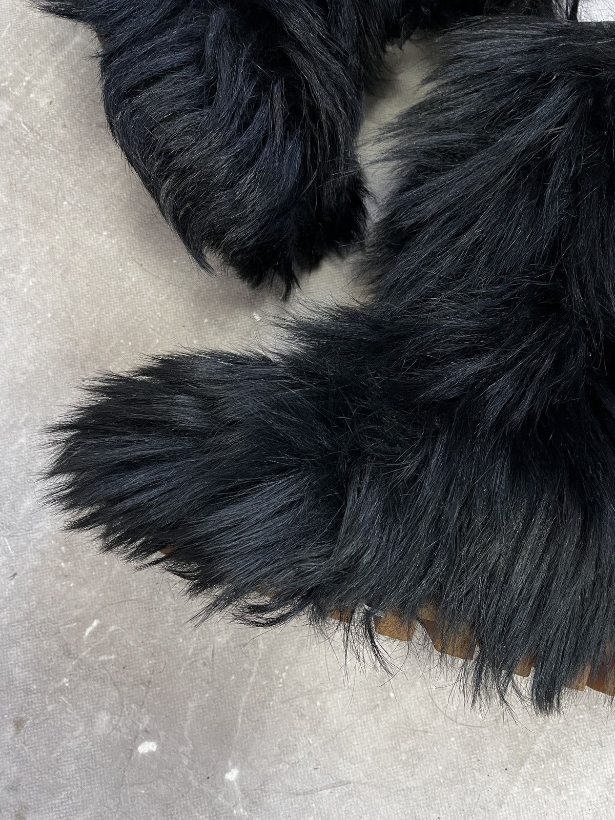 Japanese Brand Rick owrns style black leather boots fur faux opium style Size US 9 / EU 42 - 6 Thumbnail