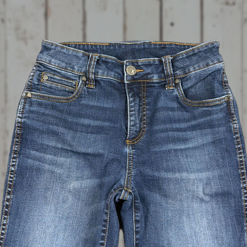 Vintage KUT Jeans Womens Bootcut High Rise Dark Wash Denim Stretch 4 Natalie AB 25x30 Size 27" / US 4 / IT 40 - 1 Thumbnail