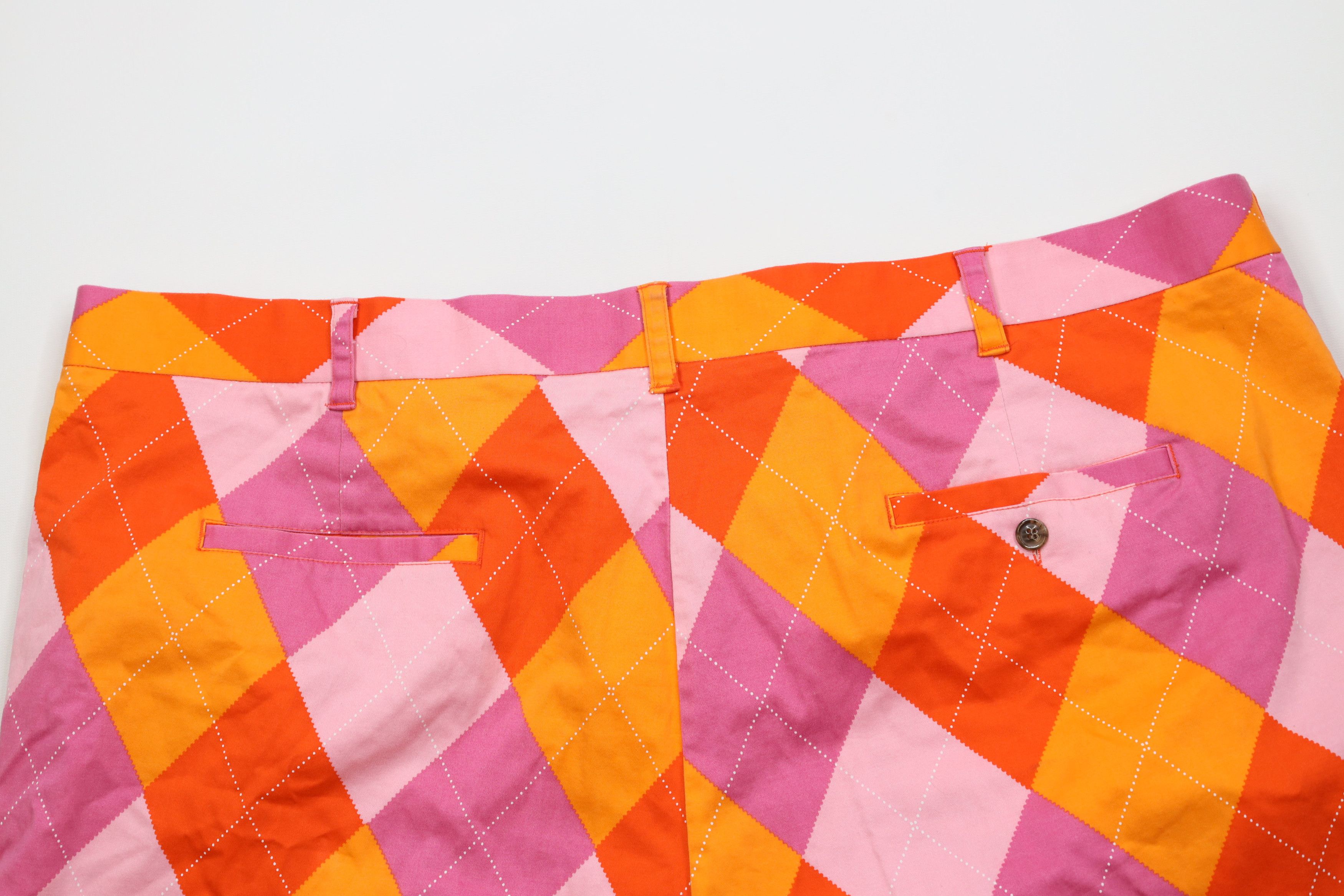 Vintage Loudmouth Golf Pastel Argyle Diamond John Daly Chino Shorts Size US 44 / EU 60 - 10 Thumbnail