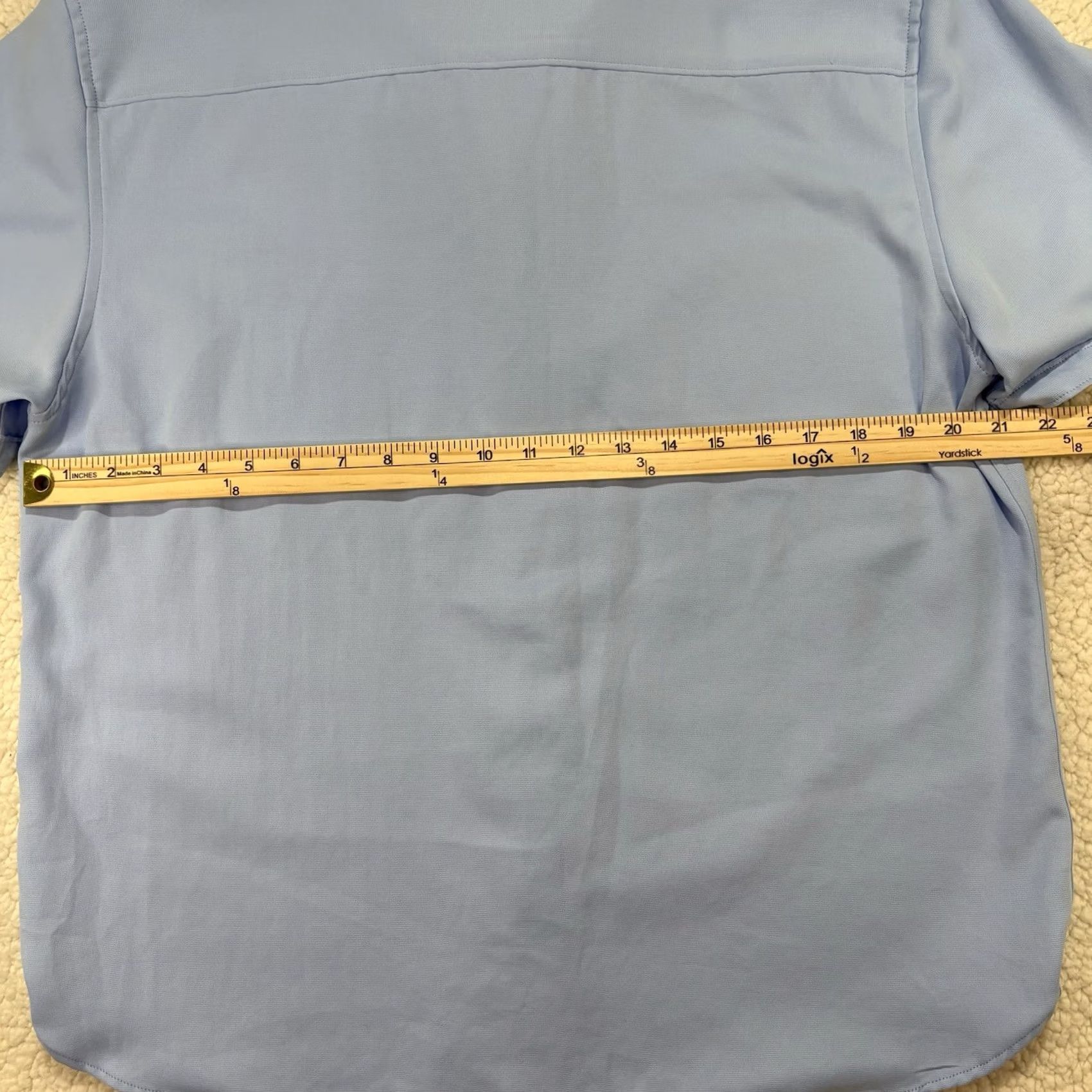 Vintage Age Of Wisdom Shirt Mens Medium Light Blue Button Up Pocket Performance Stretch Size US M / EU 48-50 / 2 - 6 Thumbnail