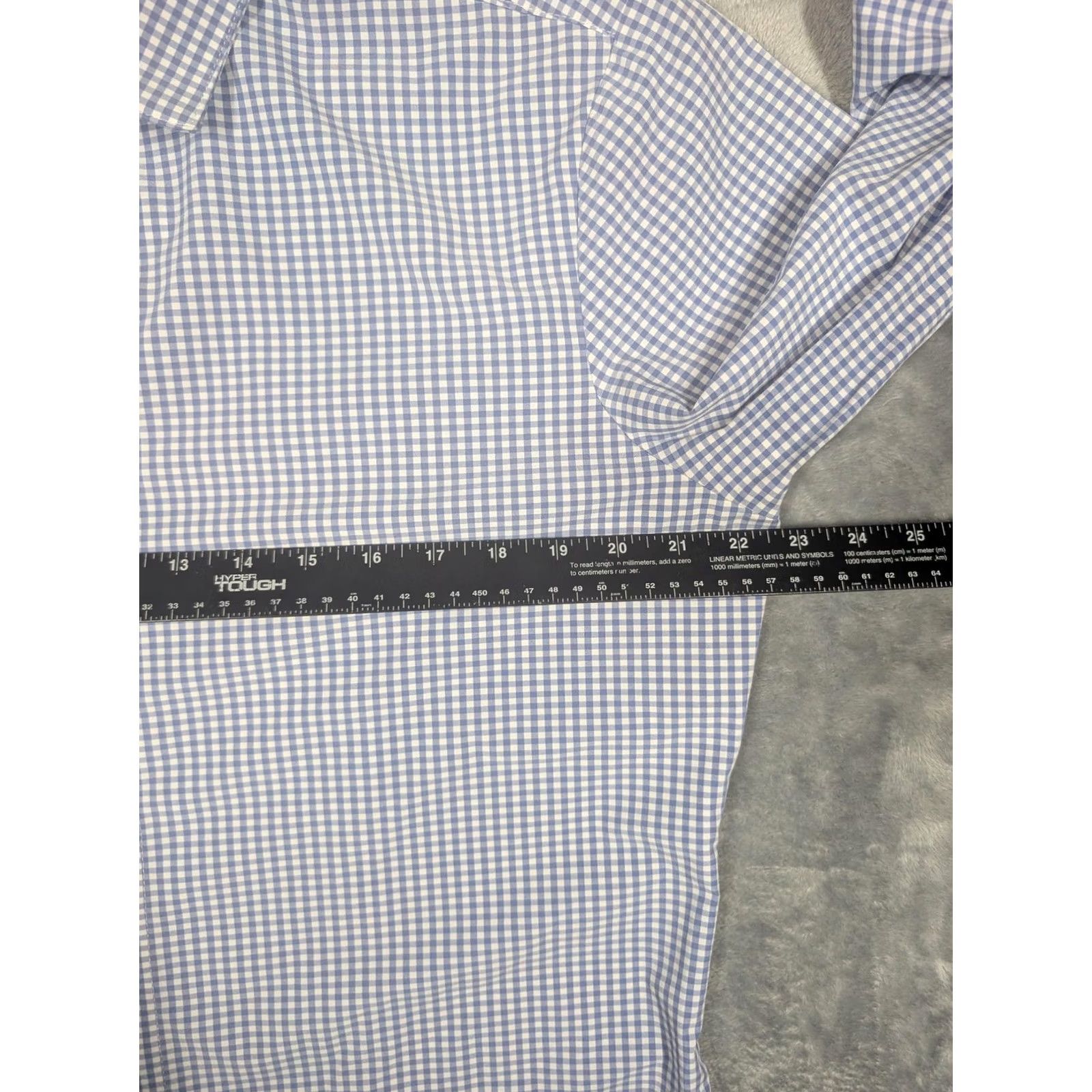 Mizzen+Main Mizzen+Main Dress Shirt Mens Large Blue Gingham Leeward Trim Fit Stretch USA Shirt Mens Large Blue Gingham Leeward Collection Size 42R - 3 Thumbnail
