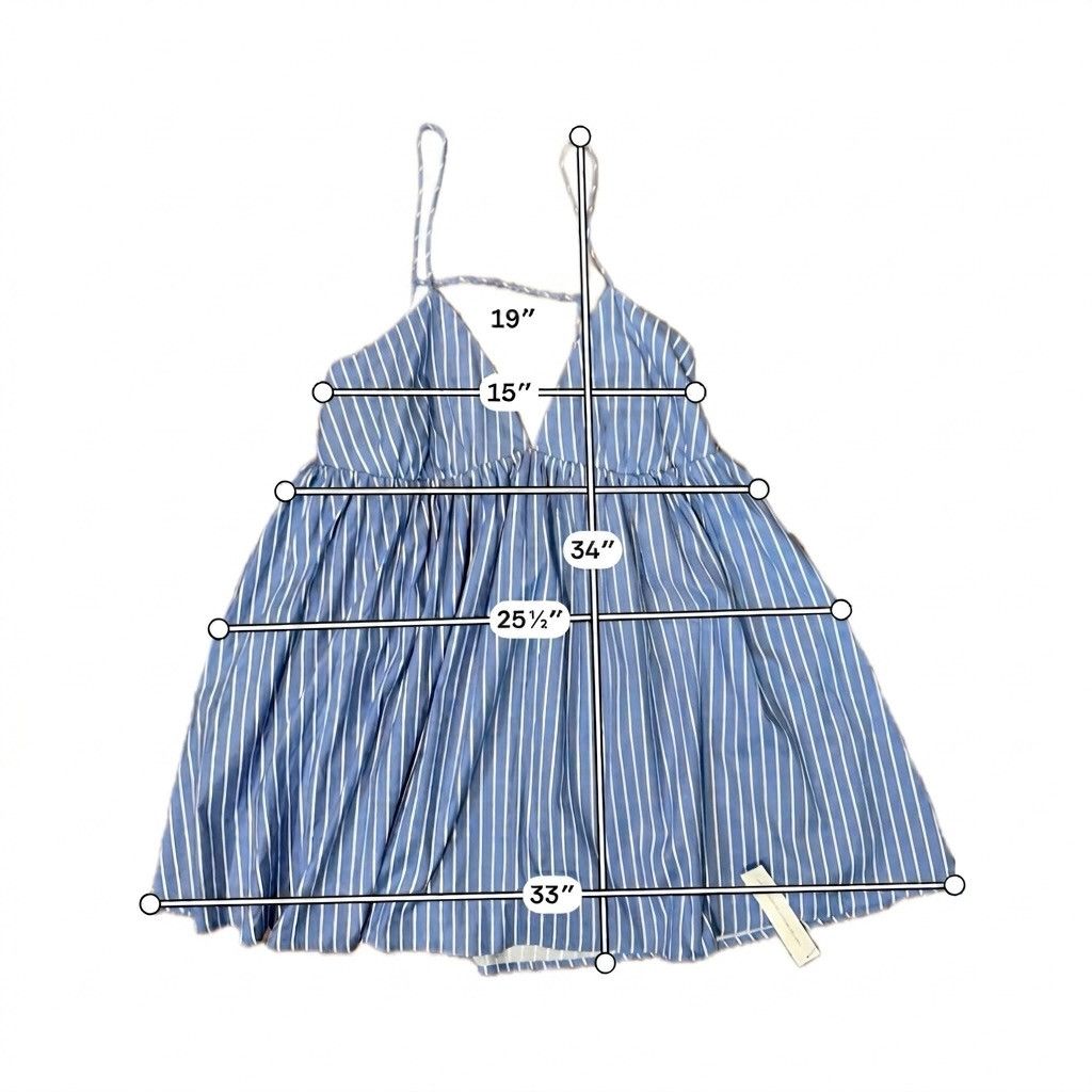 Reformation Reformation Amara Dress Stripe Blue White Mini Size XL NWT Size XL / US 12-14 / IT 48-50 - 5 Thumbnail