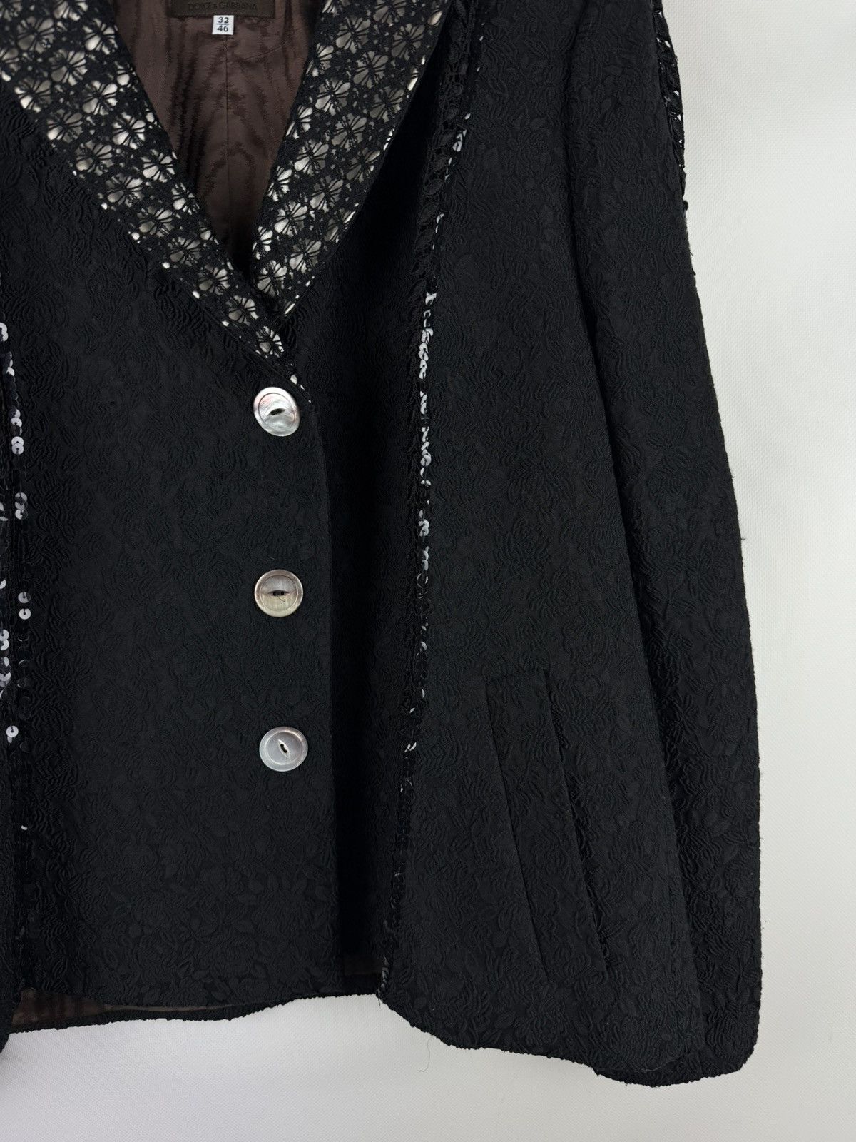 Dolce & Gabbana Dolce & Gabbana Ladies Lace Trim Blazer Jacket Size 32 / 46 Size L / US 10 / IT 46 - 6 Thumbnail