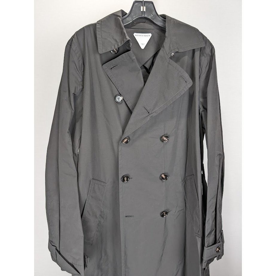 Bottega Veneta o1rshd1 Trench Fluid Technical Cotton Coat in Black Size US S / EU 44-46 / 1 - 3 Thumbnail