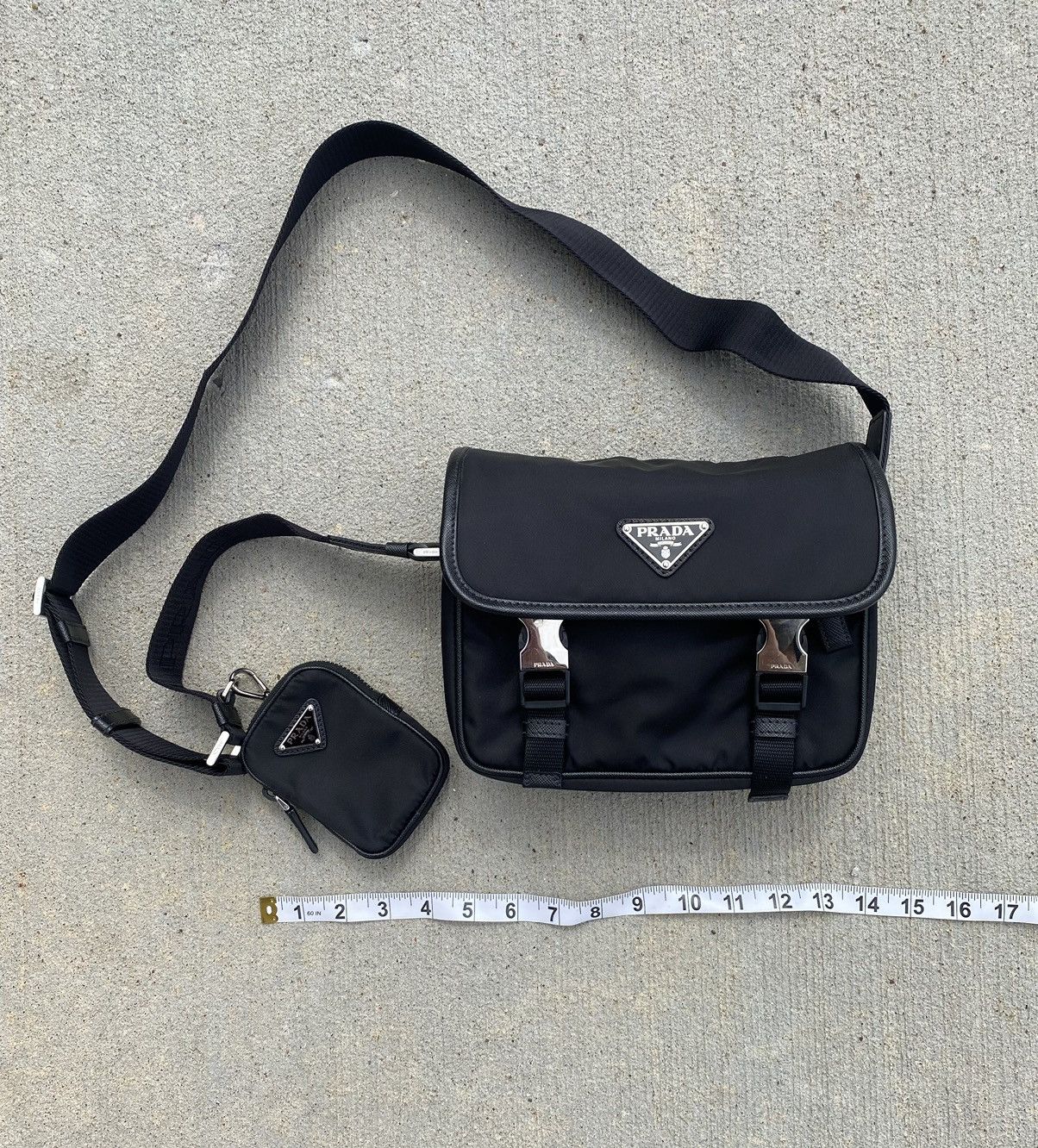Prada PRADA Re-Nylon and Saffiano leather shoulder bag Size ONE SIZE - 3 Thumbnail