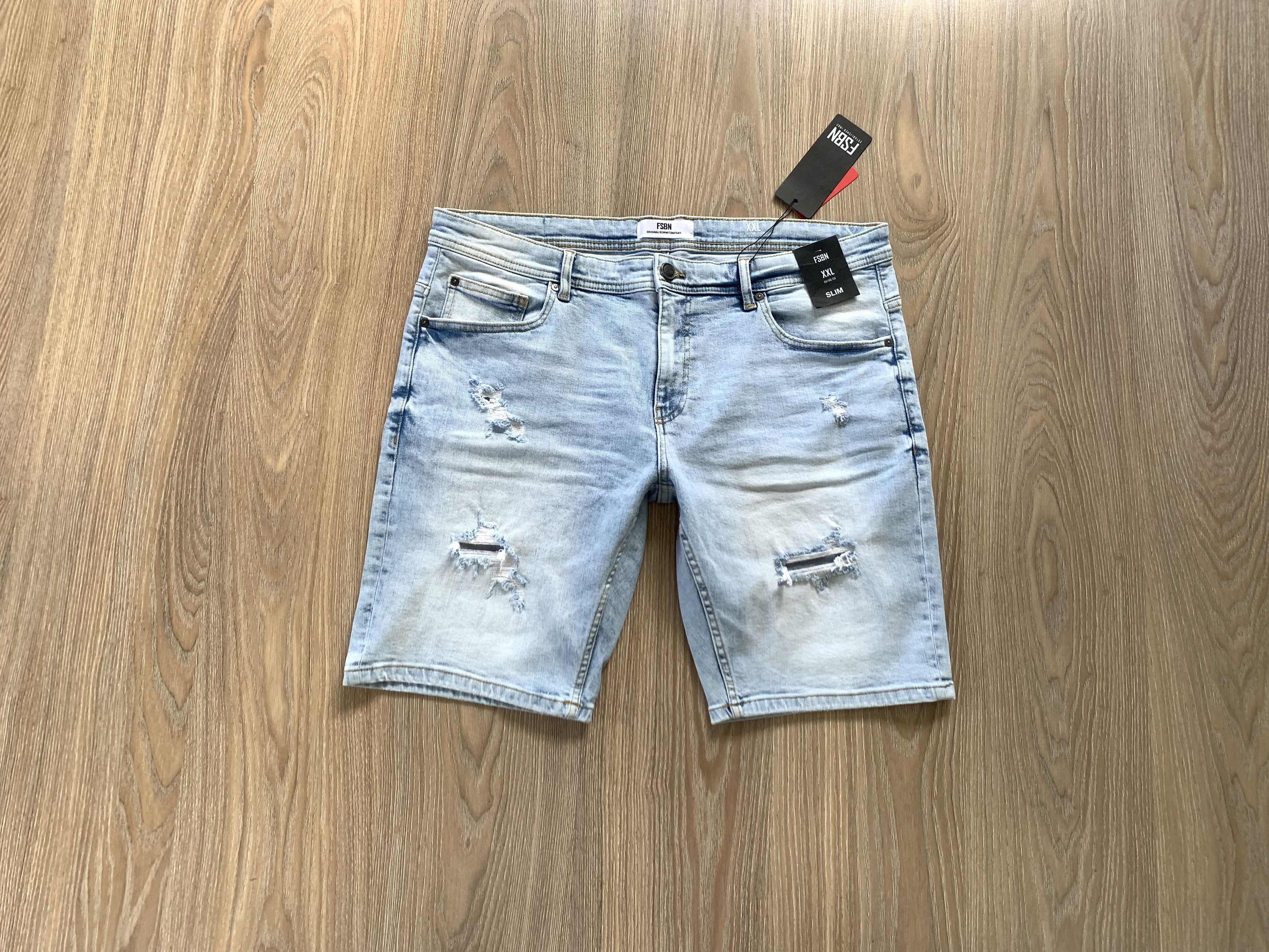 Other Fishbone Mens Slim Light Blue Distressed Denim Shorts Size US 40 / EU 56 - 1 Thumbnail