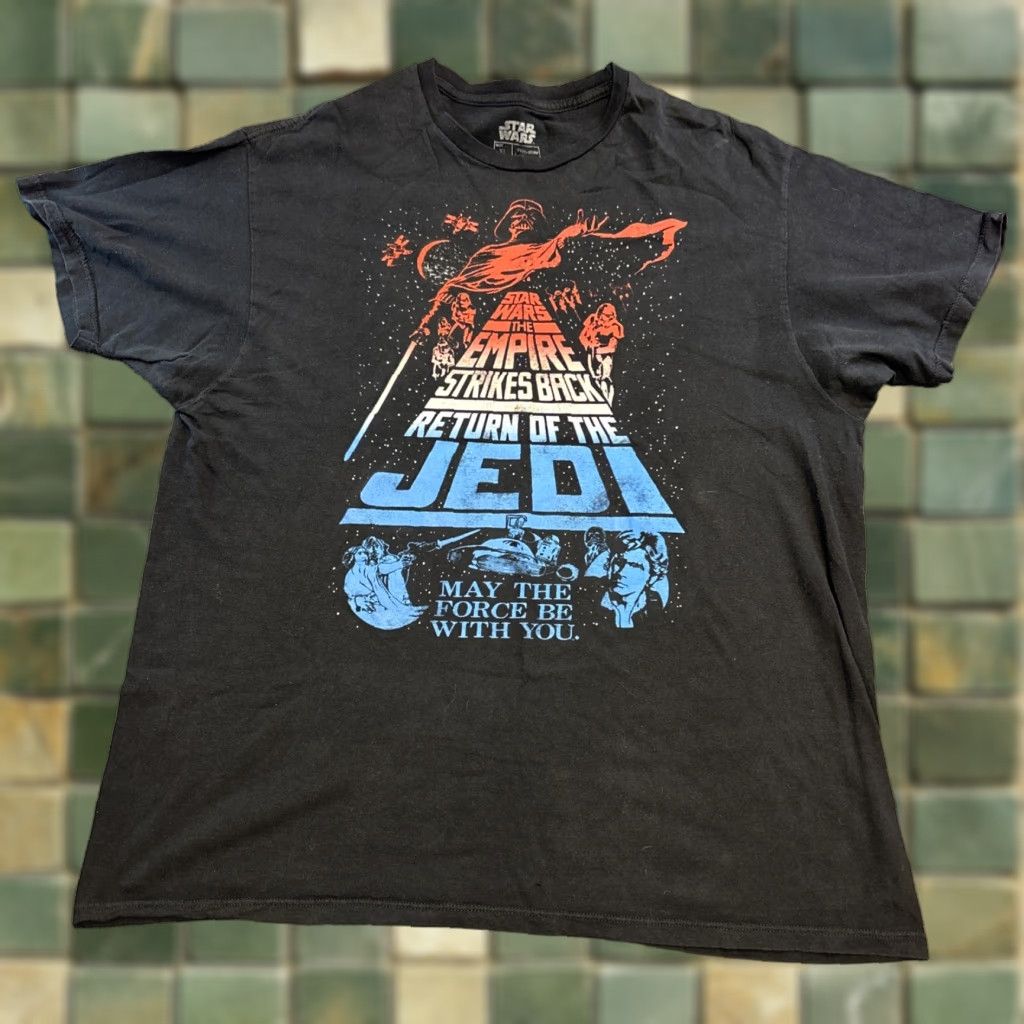 Star Wars Star Wars T-Shirt XL Black Crew Neck Short Sleeve Graphic Tee Empire Strikes Back Return Jedi Force Men Size US XL / EU 56 / 4 - 1 Thumbnail