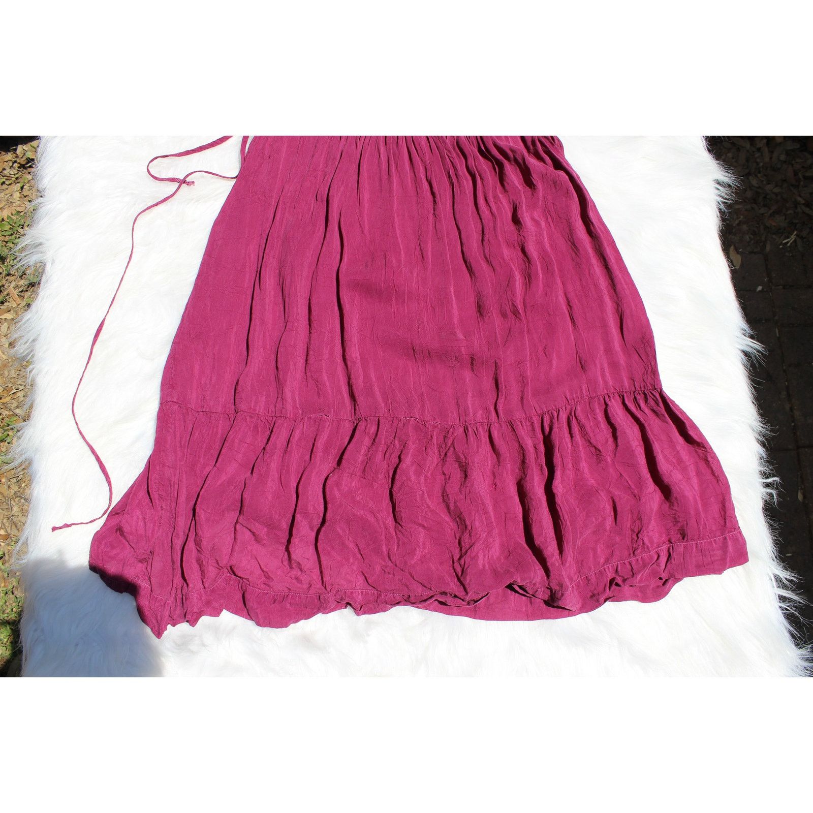 Johnny Was Vintage Johnny Was Small Dress with Tie Length Burgundy Wine Size S / US 4 / IT 40 - 8 Thumbnail