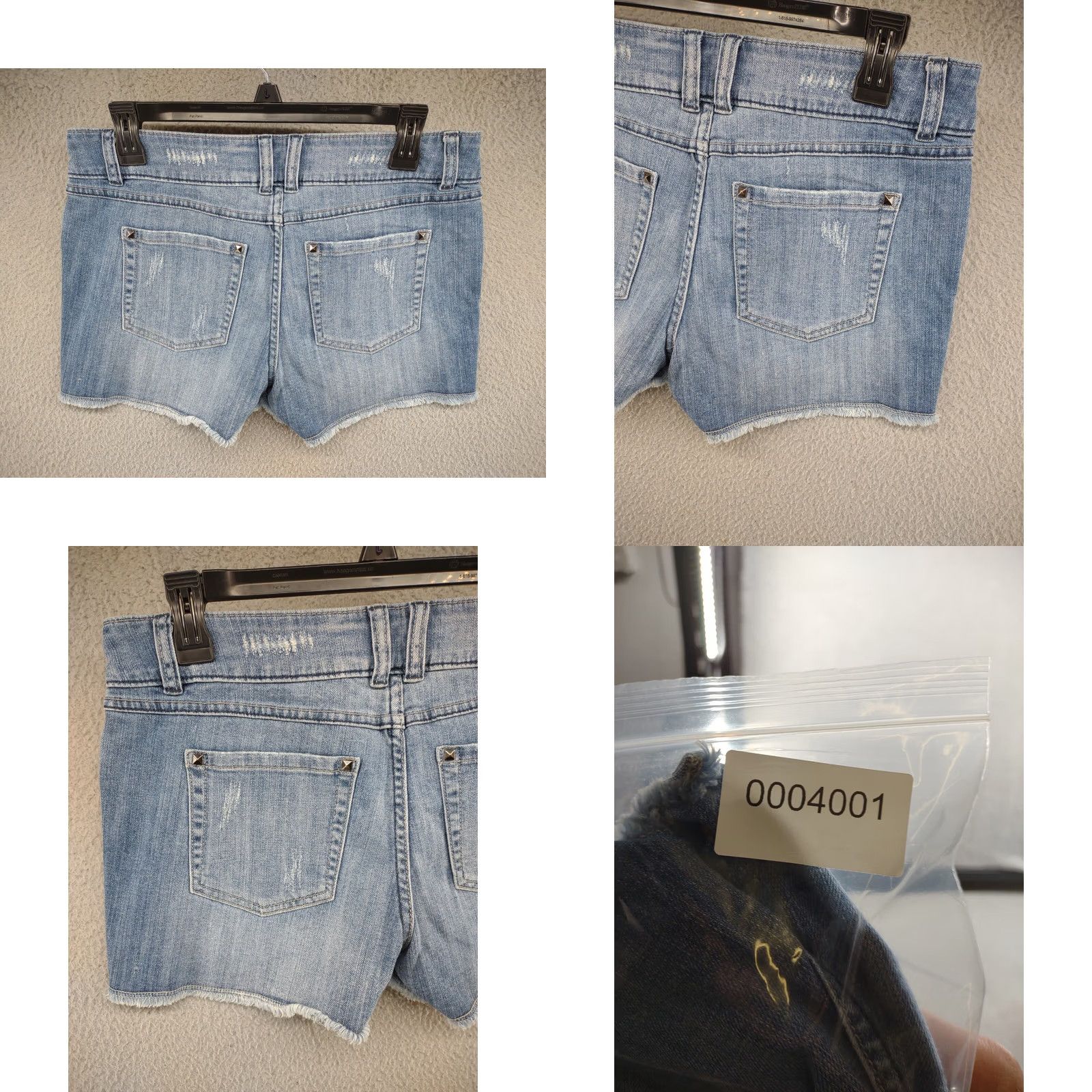 Vintage ELLE Women’s Distressed Paint Splatters Stretch Blue Denim Shorts Size 6 Casual Cotton Blend Denim Shorts Womens 6 Blue Size 28" / US 6 / IT 42 - 8 Thumbnail