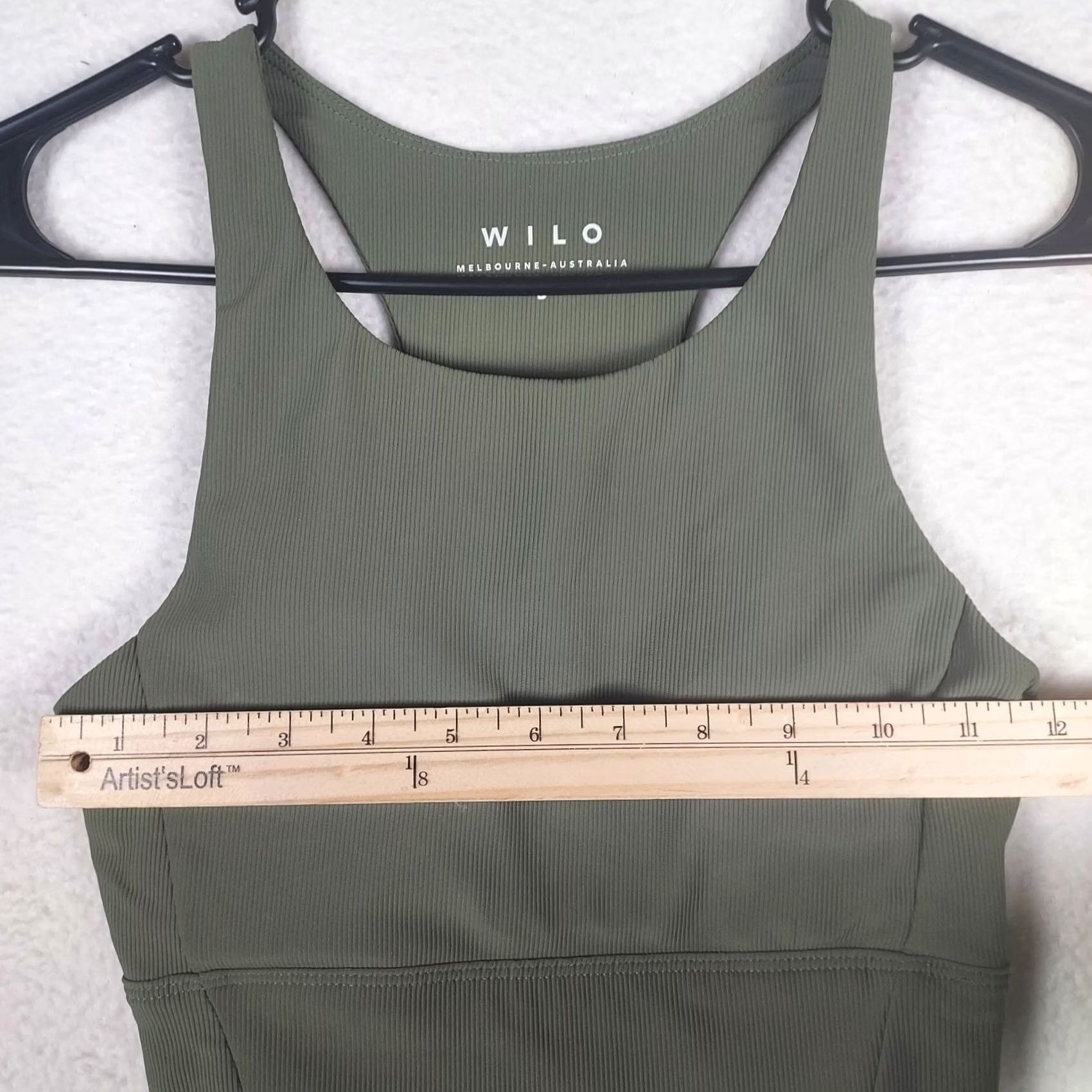 Olive WILO Women’s Small Olive Green Cropped Athletic Tank Sleeveless Pullover Activewear Shirt Girls/Women Size ONE SIZE - 7 Thumbnail