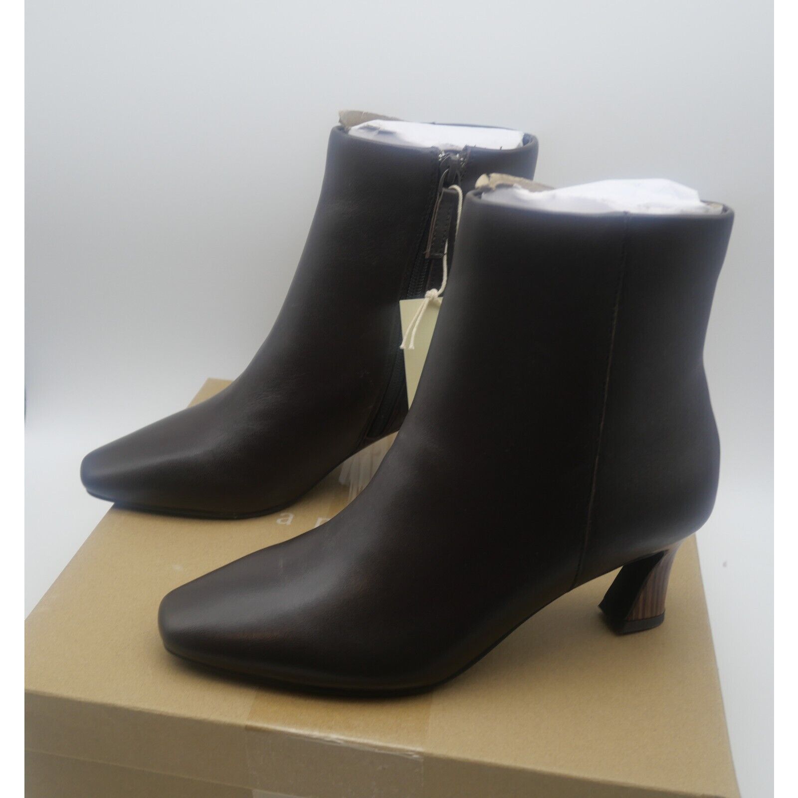 Sanctuary NEW Sanctuary SA Sleek Leather Ankle Boots Shoes Java Brown Size US 6 / IT 36 - 1 Thumbnail