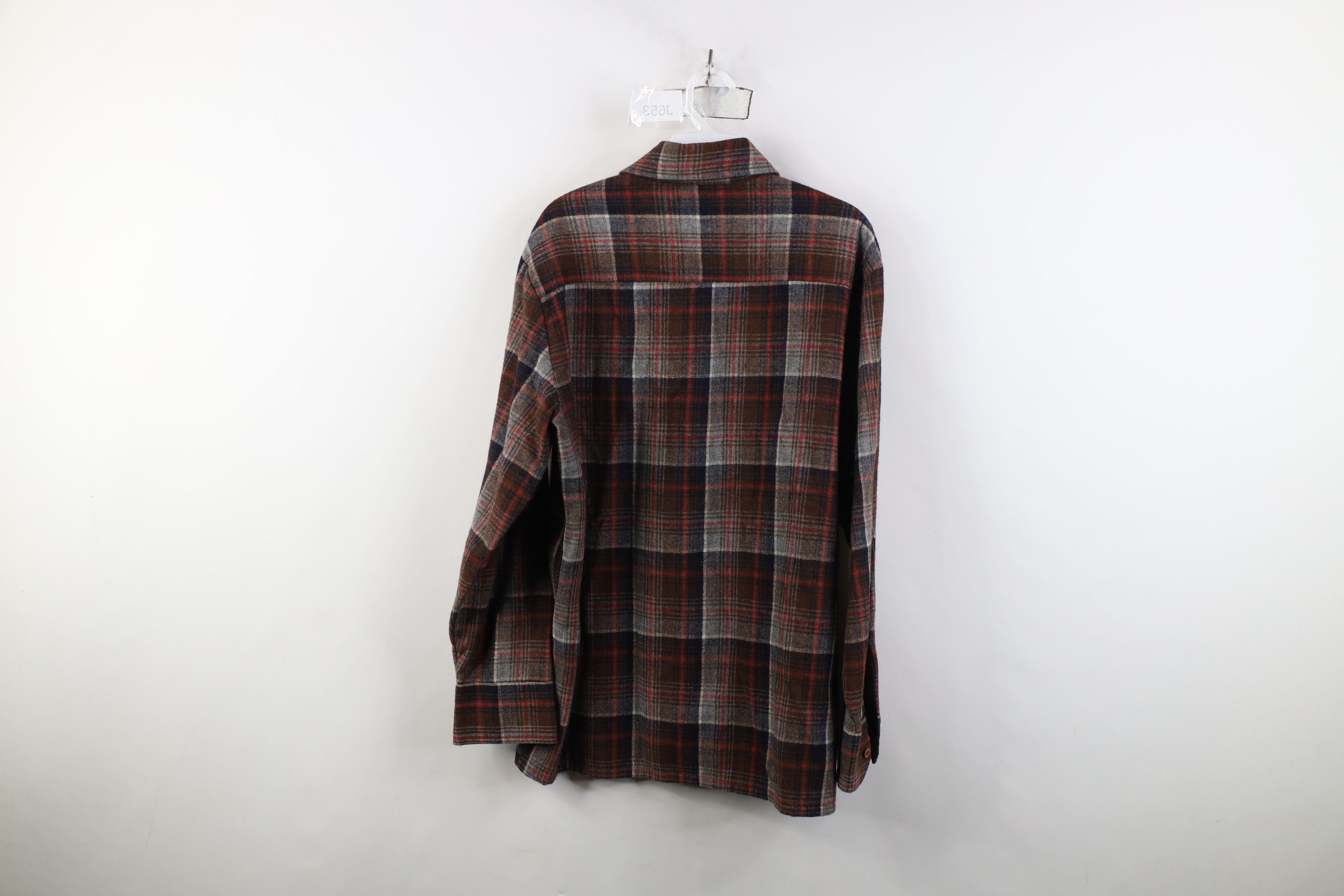Vintage Vintage 70s Streetwear Knit Collared Flannel Button Shirt Size US L / EU 52-54 / 3 - 9 Thumbnail