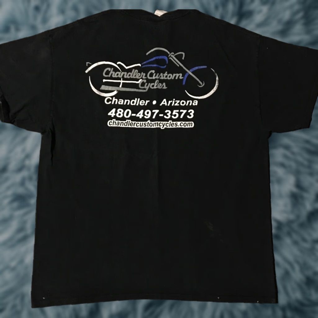 Vintage Vtg Chandler Custom Cycles Faded Paint Shirt XL Grunge Biker Motorcycle Punk 90s Size US XL / EU 56 / 4 - 1 Thumbnail