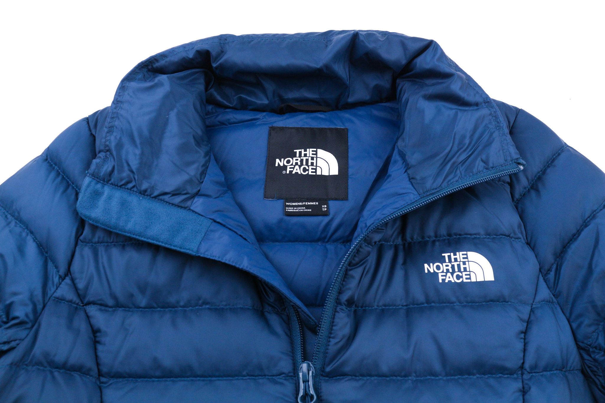 The North Face NF0A4SVN XS 800 Down Blue Lined High Neck Jacket 79746 Size XS / US 0-2 / IT 36-38 - 5 Thumbnail