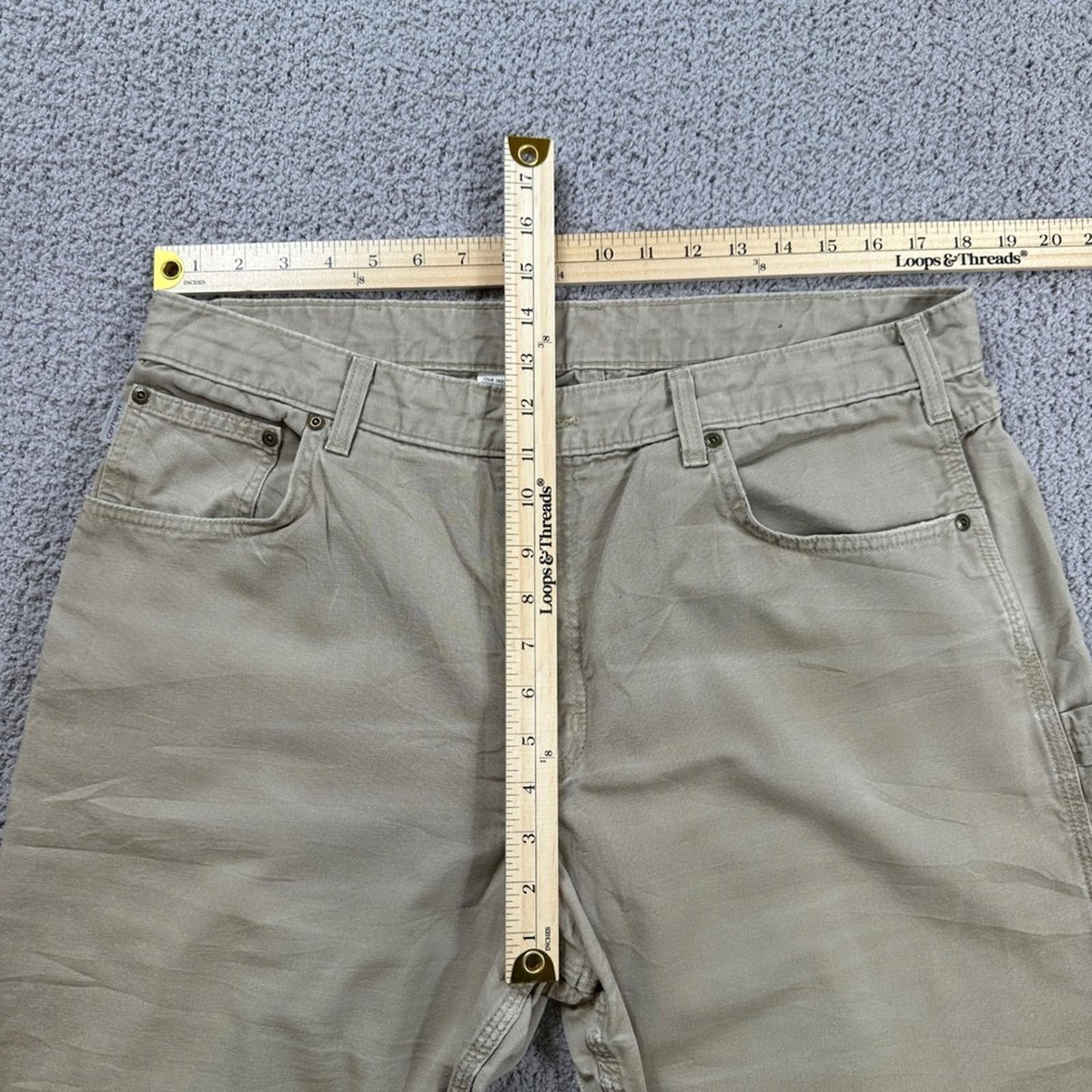 Carhartt Carhartt B159 Loose Fit Canvas Work Pants Men's 38x30 Khaki Size US 38 / EU 54 - 4 Thumbnail