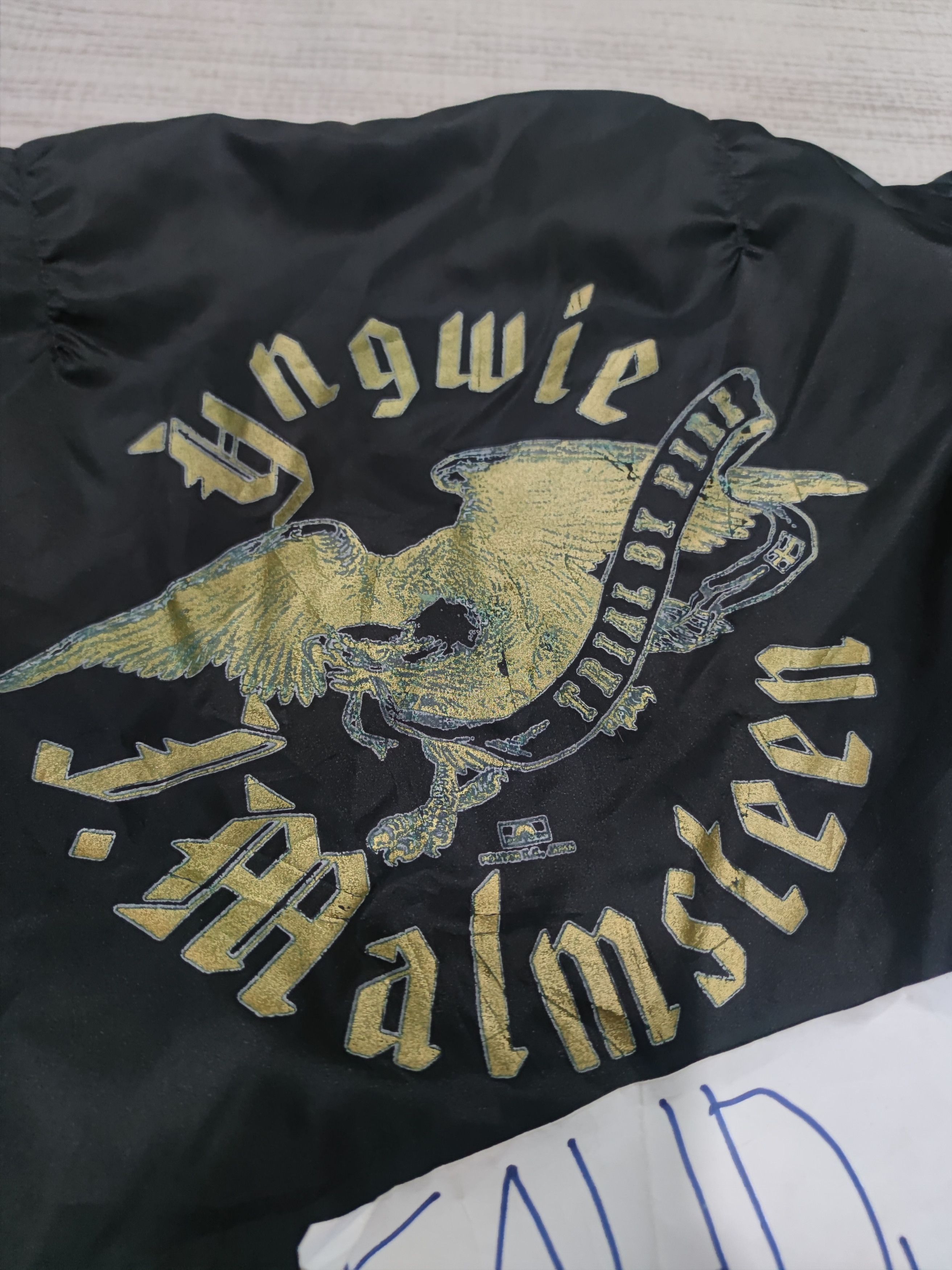 Vintage Vintage Super Rare Yngwie Malmsteen "Trial by Fire" bombers Size US XL / EU 56 / 4 - 2 Thumbnail