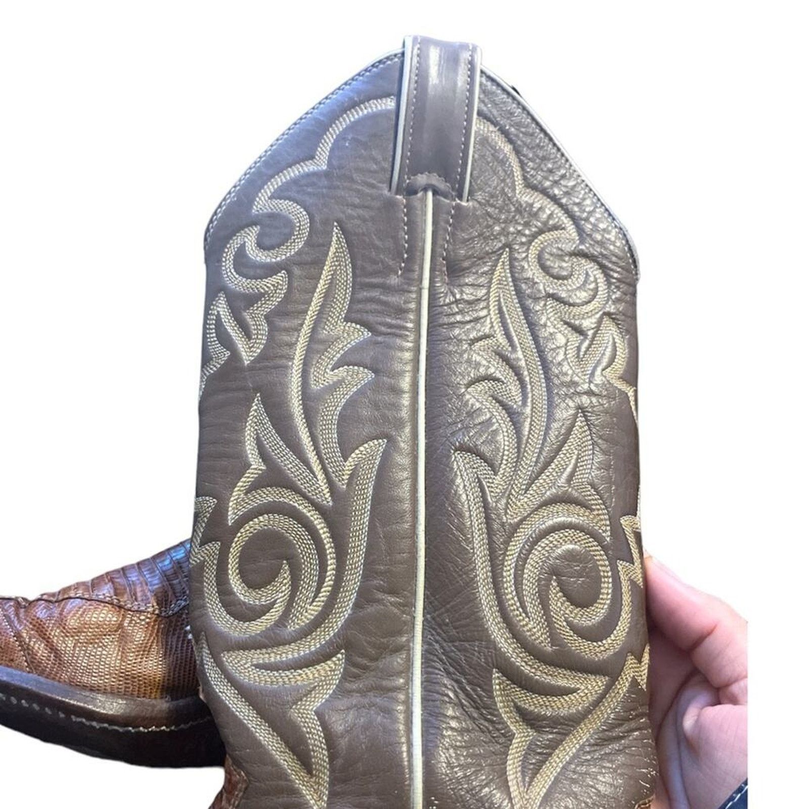 Justin Boots Vintage Justin Two-Toned Lizard Skin Boots Size US 6 / IT 36 - 3 Thumbnail