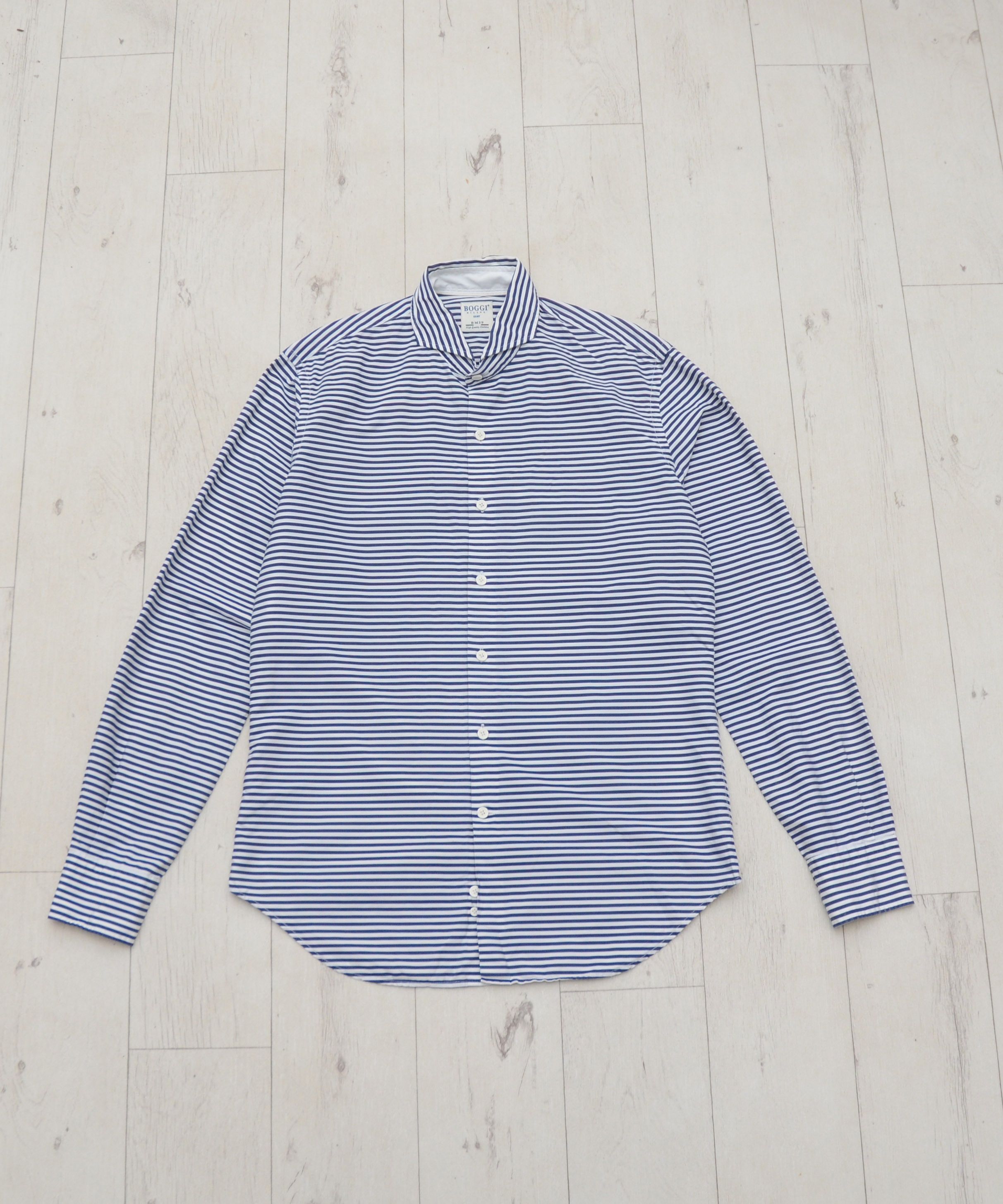 Boggi Boggi Luxury Long Sleeve Button Up Striped Shirt Size US M / EU 48-50 / 2 - 2 Thumbnail