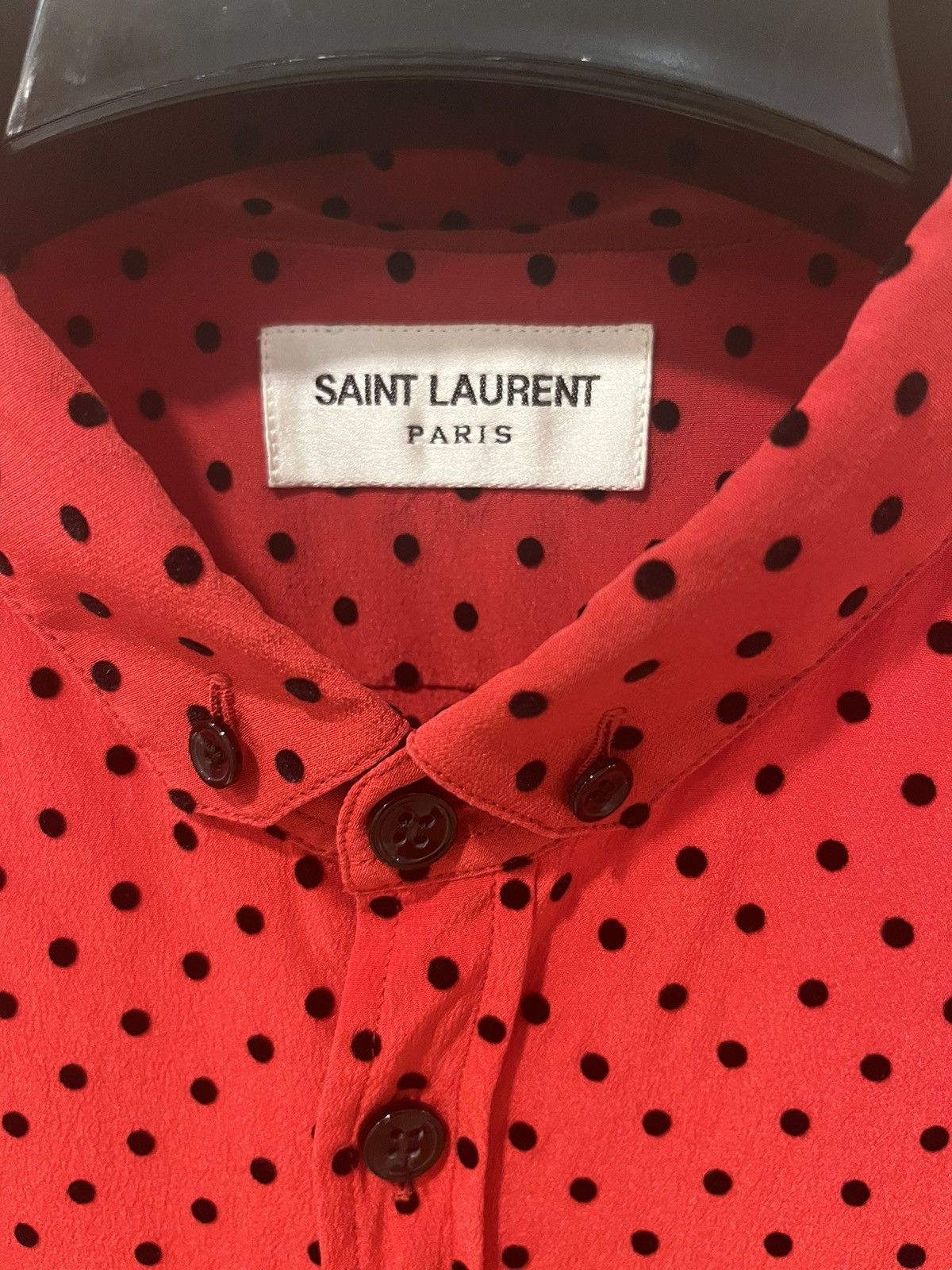 Saint Laurent Paris polka dots silk shirt collar size40 Size US M / EU 48-50 / 2 - 5 Thumbnail