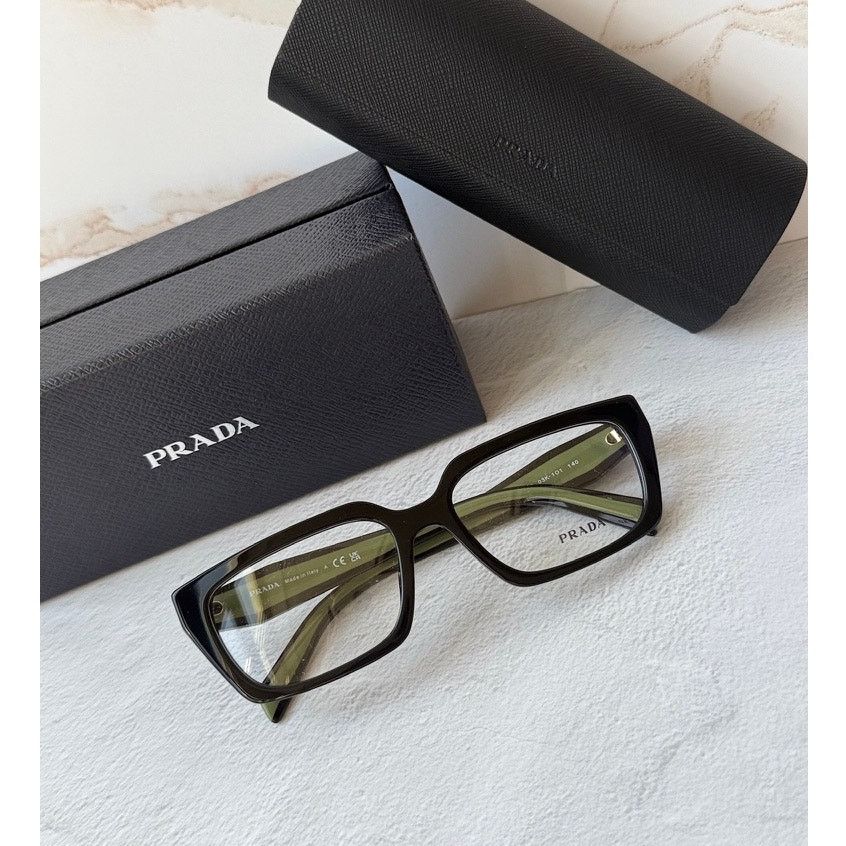 Prada NEW Prada PR D05V Black Green Rectangular Eyeglasses Frames Size ONE SIZE - 2 Thumbnail