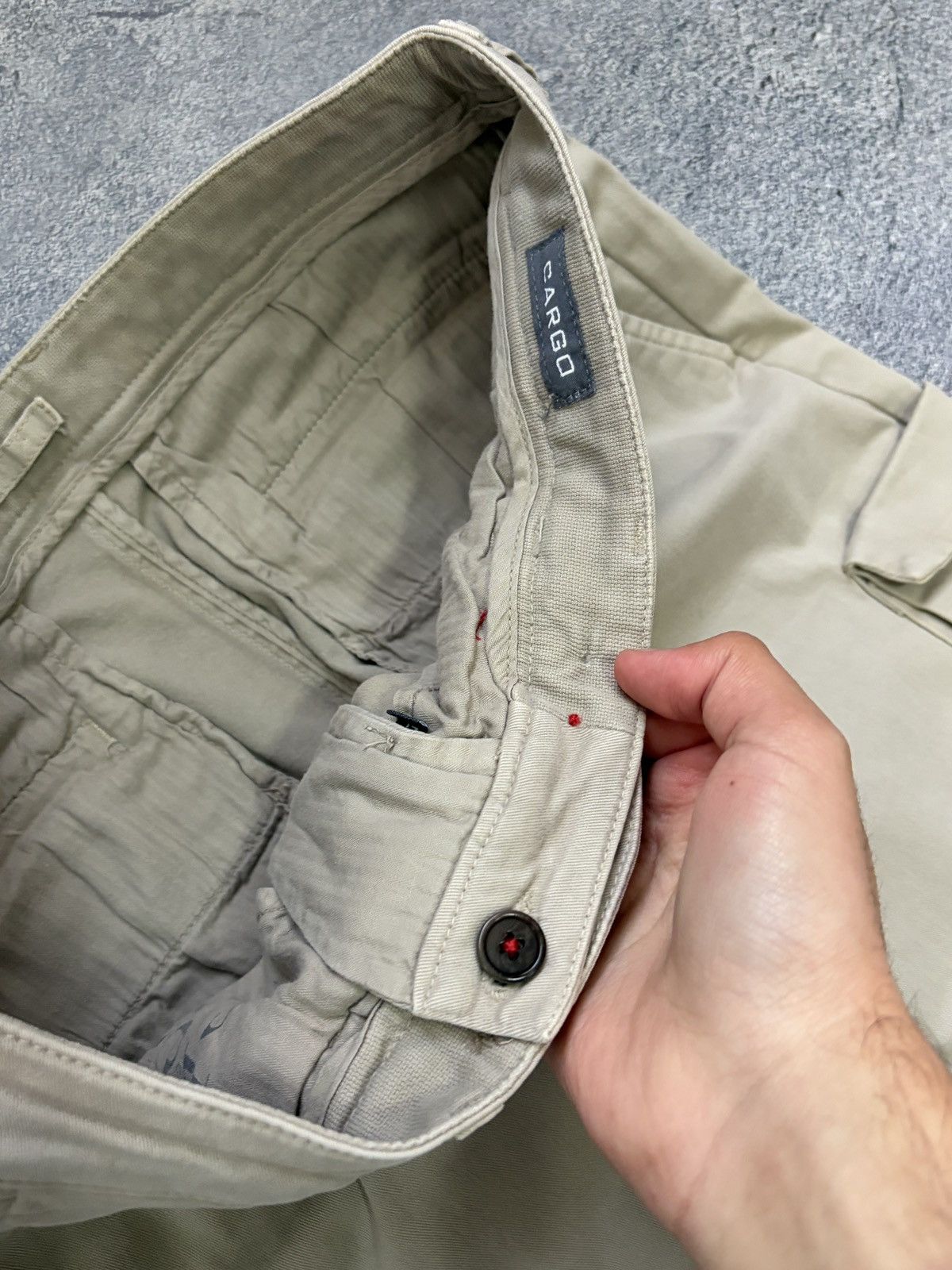 Eleventy Vtg Eleventy Milano Italy Cargo Pants Beige Khaki Trousers Size 27" / US 4 / IT 40 - 4 Thumbnail