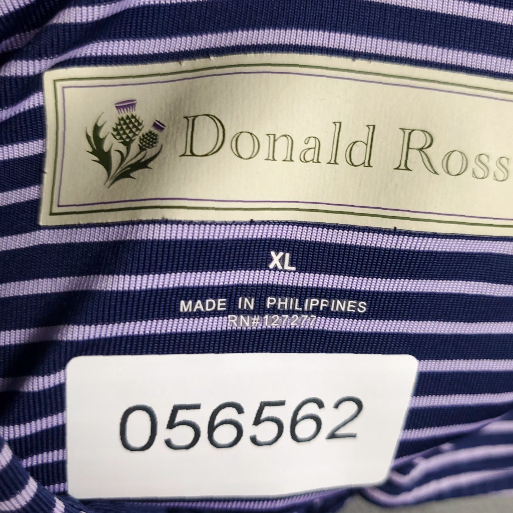 Vintage Donald Ross Polo Shirt Mens XL Purple Striped Golf Short Sleeve Size US XL / EU 56 / 4 - 8 Thumbnail
