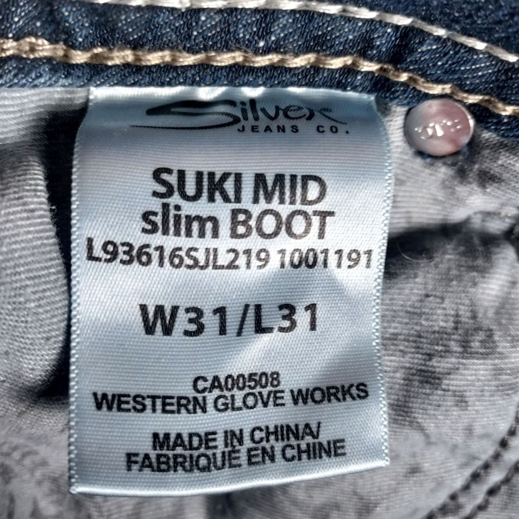 Silver Jeans Co. Silver Jeans Suki Mid Slim Boot Womens 31x31 Medium Wash Stretch Denim Jeans Size 24" / US 00 / IT 34 - 7 Thumbnail