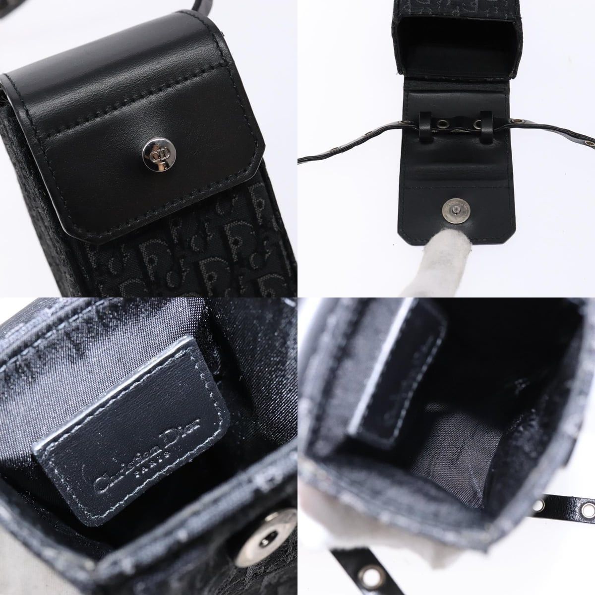Dior DIOR Trotter Canvas Shoulder Bag Black Silver Size ONE SIZE - 11 Thumbnail