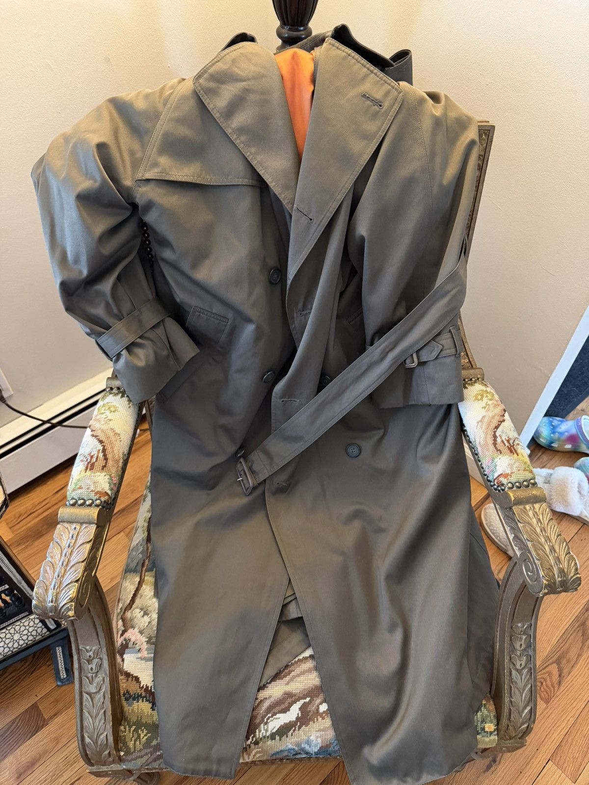 London Fog London fog grey trench coat with orange lining Size US L / EU 52-54 / 3 - 2 Thumbnail