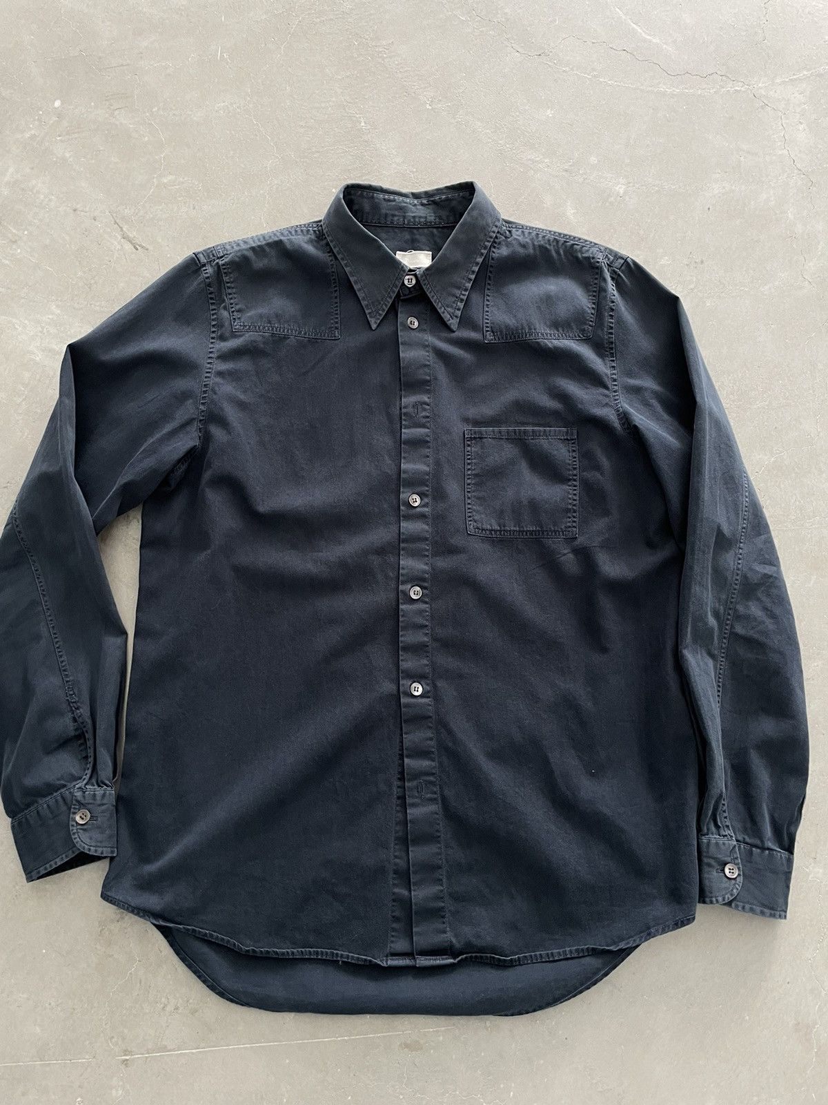 image of Helmut Lang 98 Western Button Up Shirt in Navy, Men's (Size Medium)