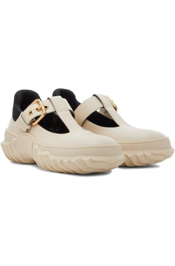 Marni o1y1025 Leather Loafers in Ivory/Black Size US 8 / IT 38 - 3 Thumbnail