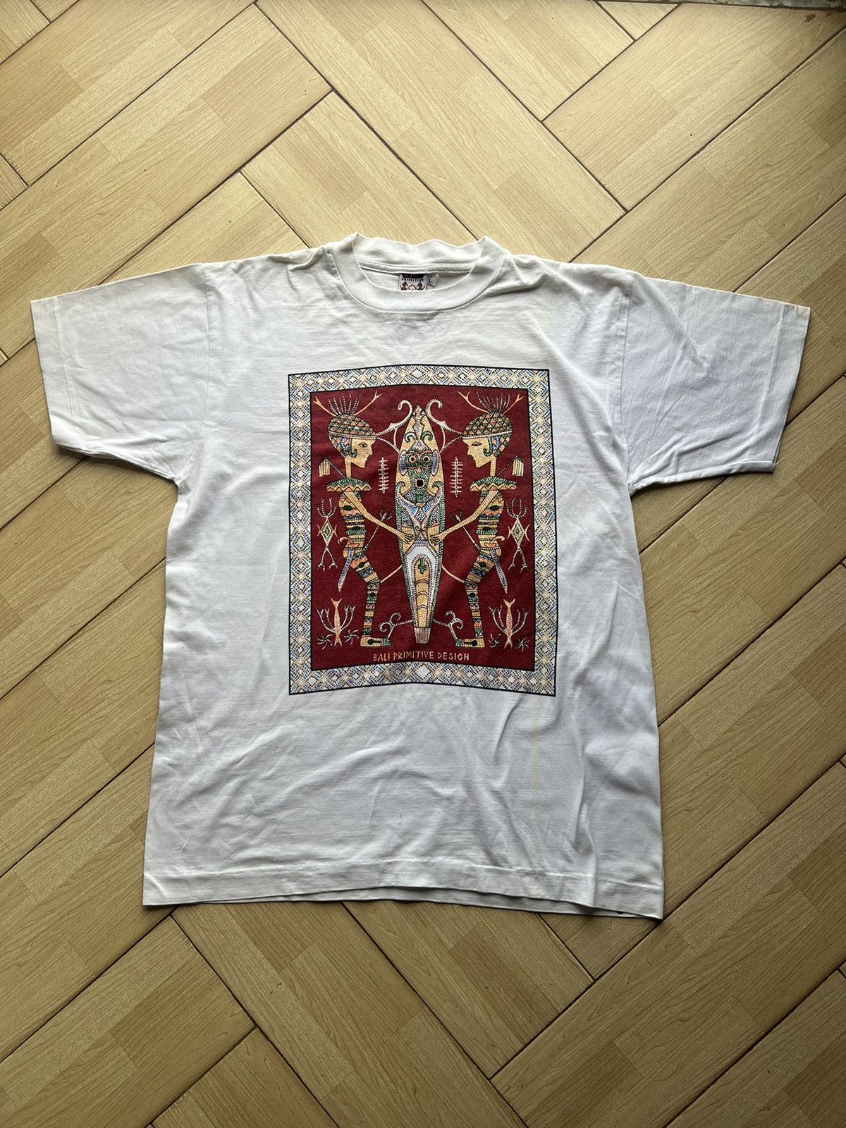 Vintage Vintage Bali Primitive Design T-Shirt Size US L / EU 52-54 / 3 - 1 Thumbnail