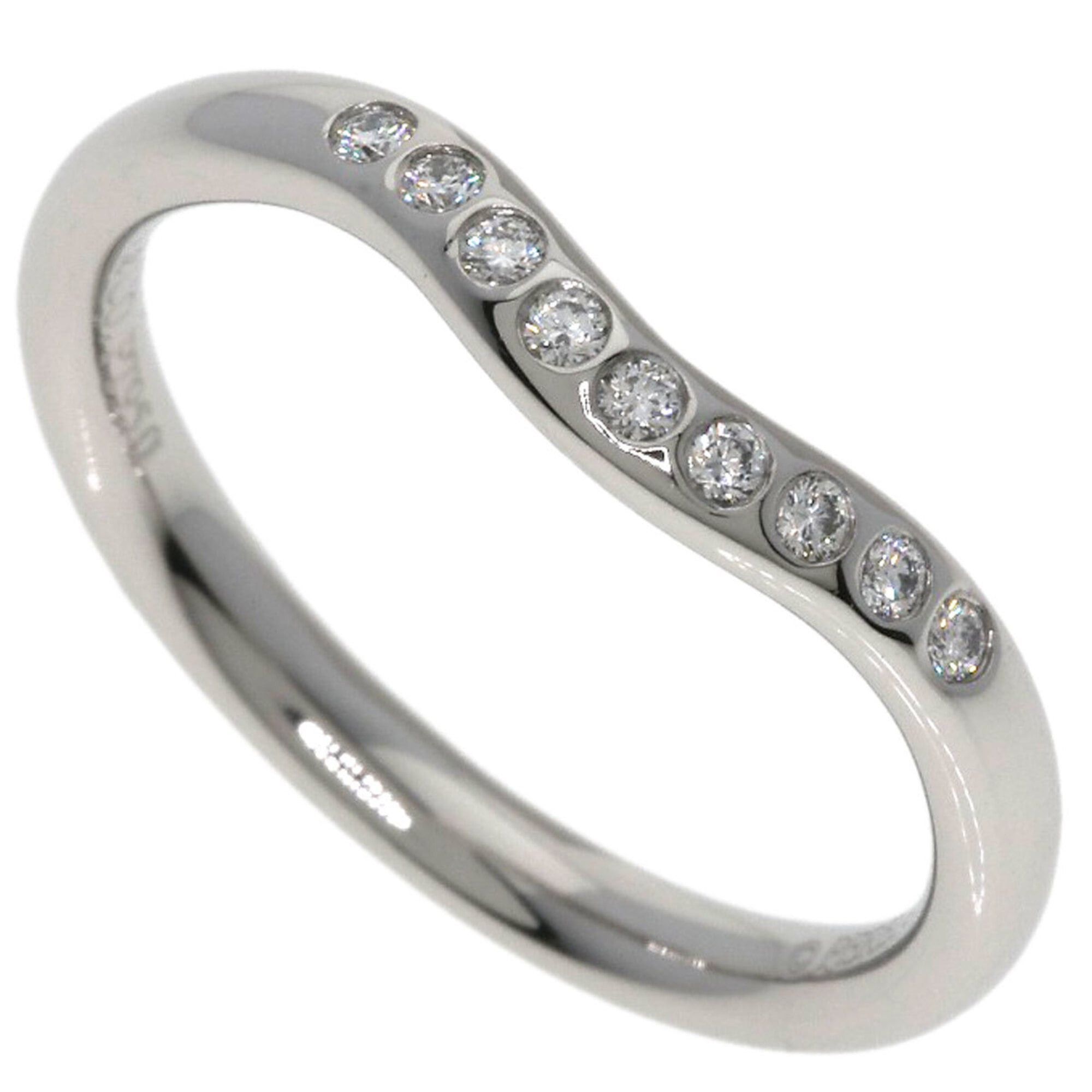 Tiffany & Co. Tiffany & Co. Curved Band Diamond Ring, Platinum PT950, Women's Ring. Size ONE SIZE - 1 Thumbnail