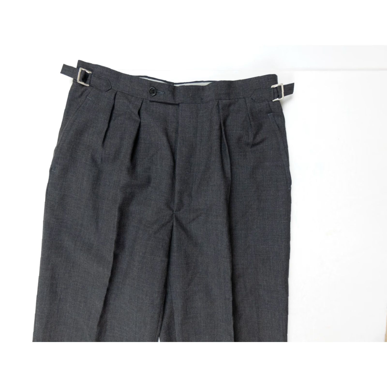 Moschino VINTAGE Moschino Gray Pleated Wool Pants Womens Size 50 Wide-Leg Regular Fit Size 36" / US 14 / IT 50 - 2 Thumbnail