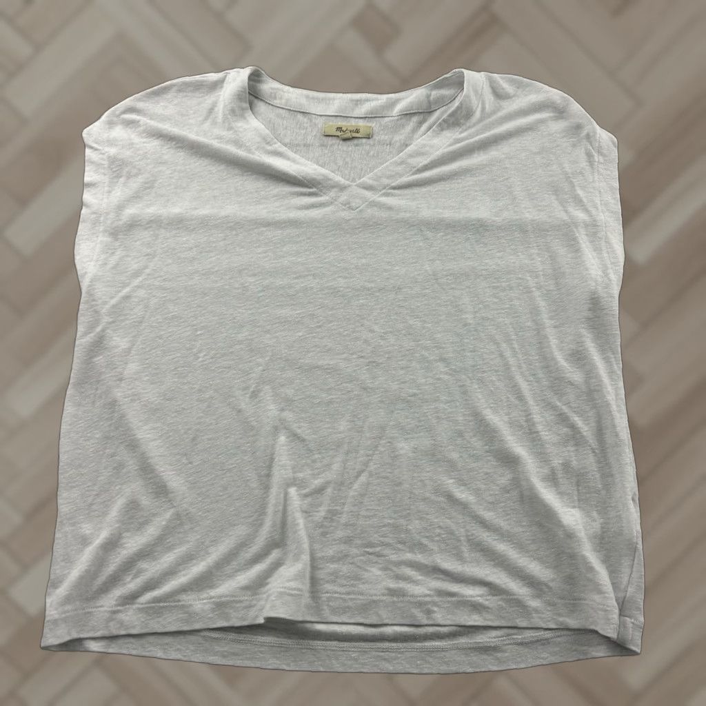 Madewell Madewell Linen Blend Short Sleeve Top Women's Small White Shirt Mens? (No, adjust) Size S / US 4 / IT 40 - 1 Thumbnail