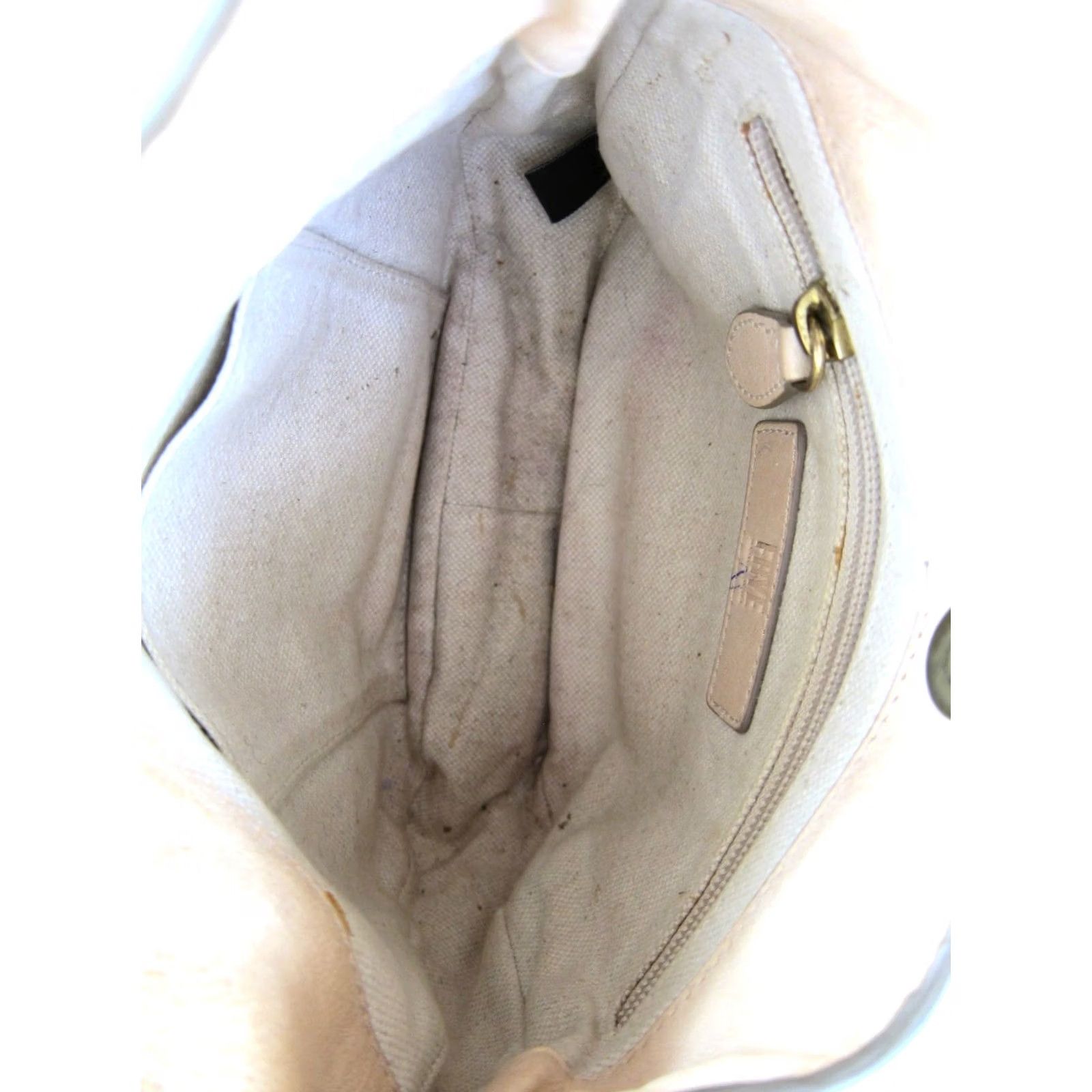 Frye Frye Ivory 100% Leather Distress Worn In Brass Saddle Bag Small Crossbody Purse Size ONE SIZE - 7 Thumbnail