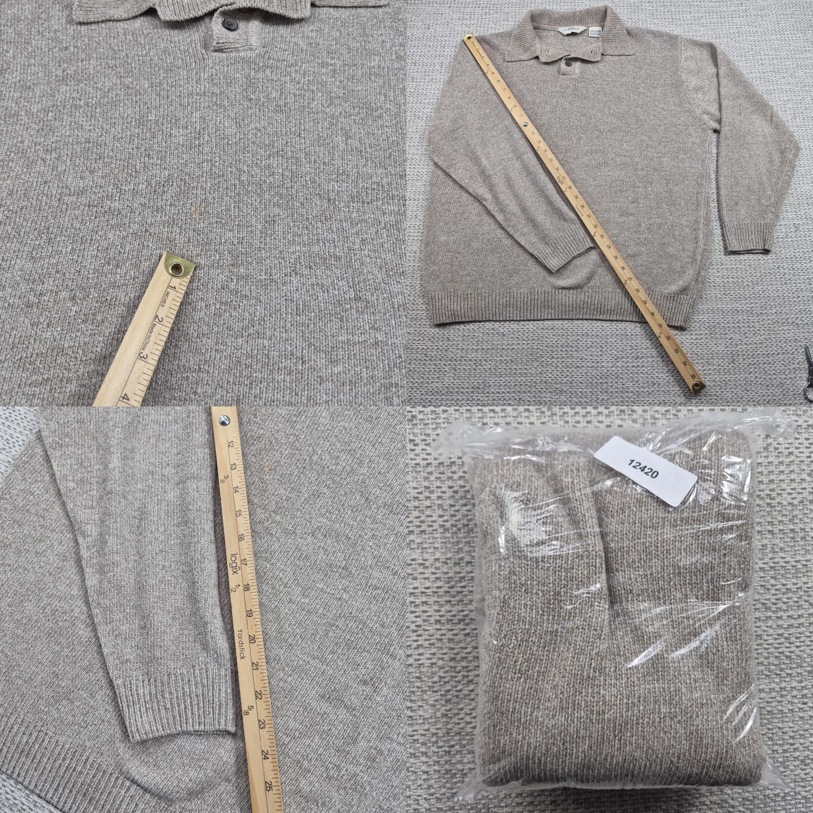 Vintage VINTAGE Knightsbridge Pullover Sweater Mens Large Beige Collared Knit Knitwear Logo Embroidered 90s Classic Dad Retro Size US L / EU 52-54 / 3 - 9 Thumbnail