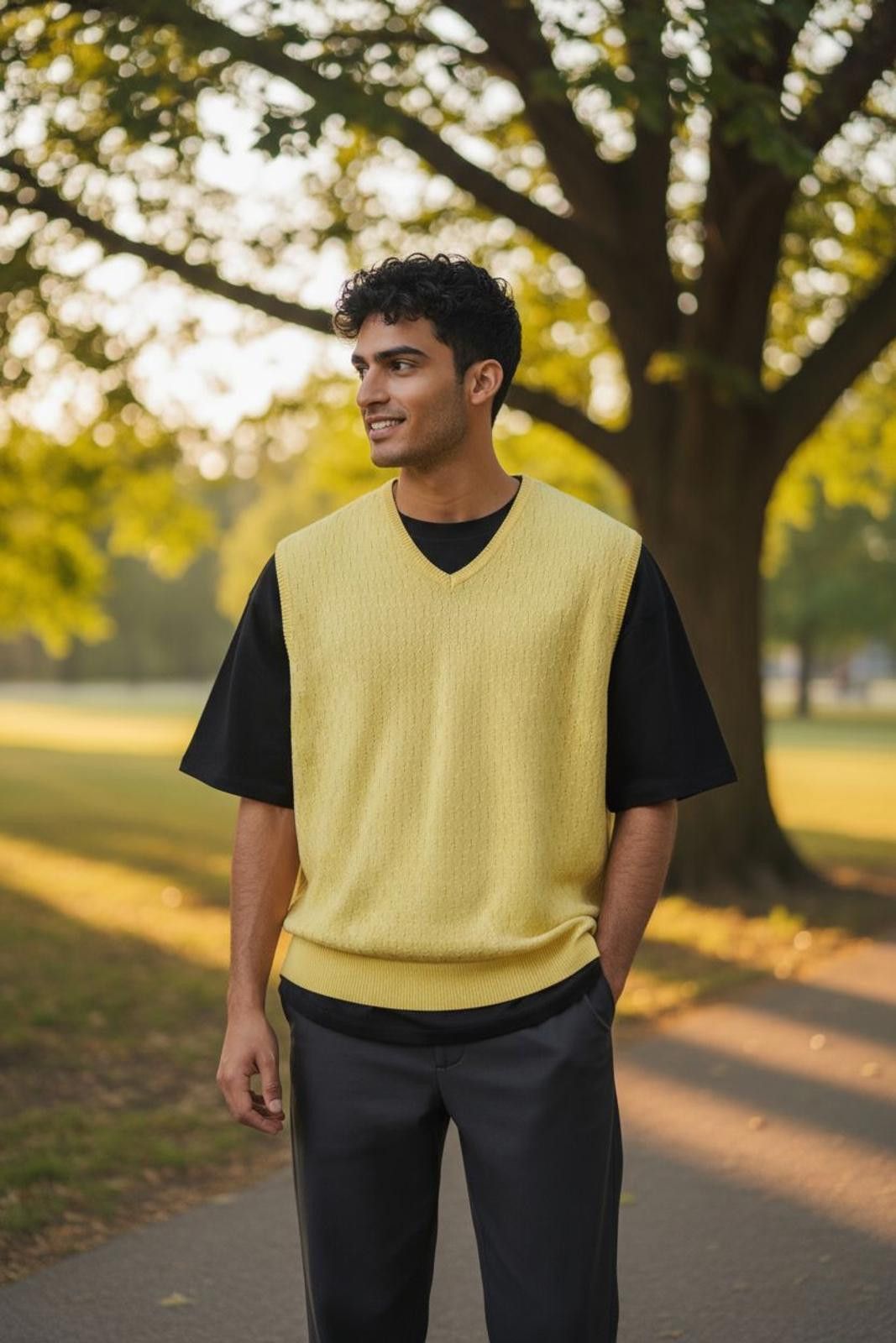 Jos. A. Bank Jos. A Bank Men's Yellow V-Neck Sweater Vest Size US M / EU 48-50 / 2 - 3 Thumbnail