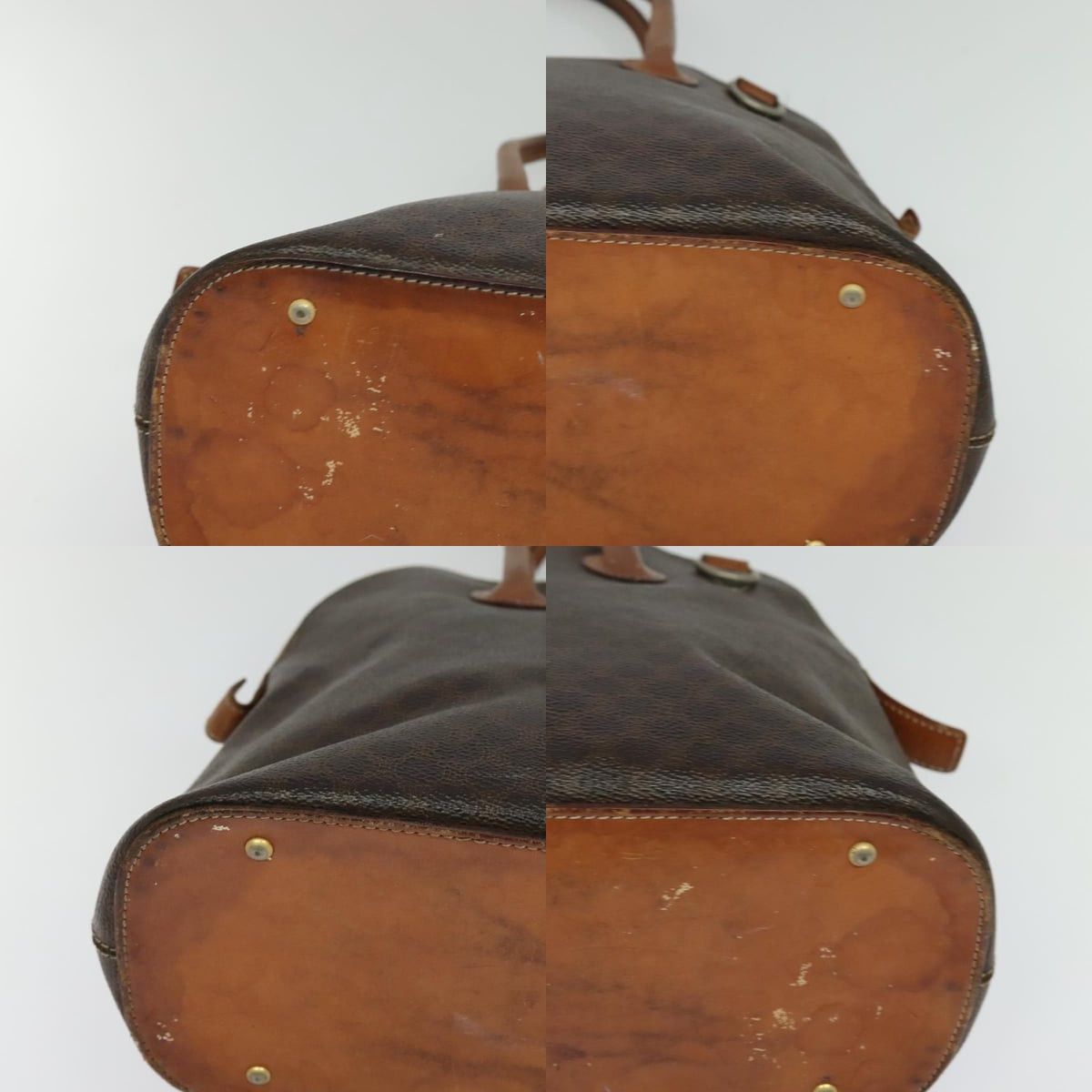 Celine CELINE Macadam Canvas Hand Bag Pvc Leather Brown Gold Size ONE SIZE - 10 Thumbnail