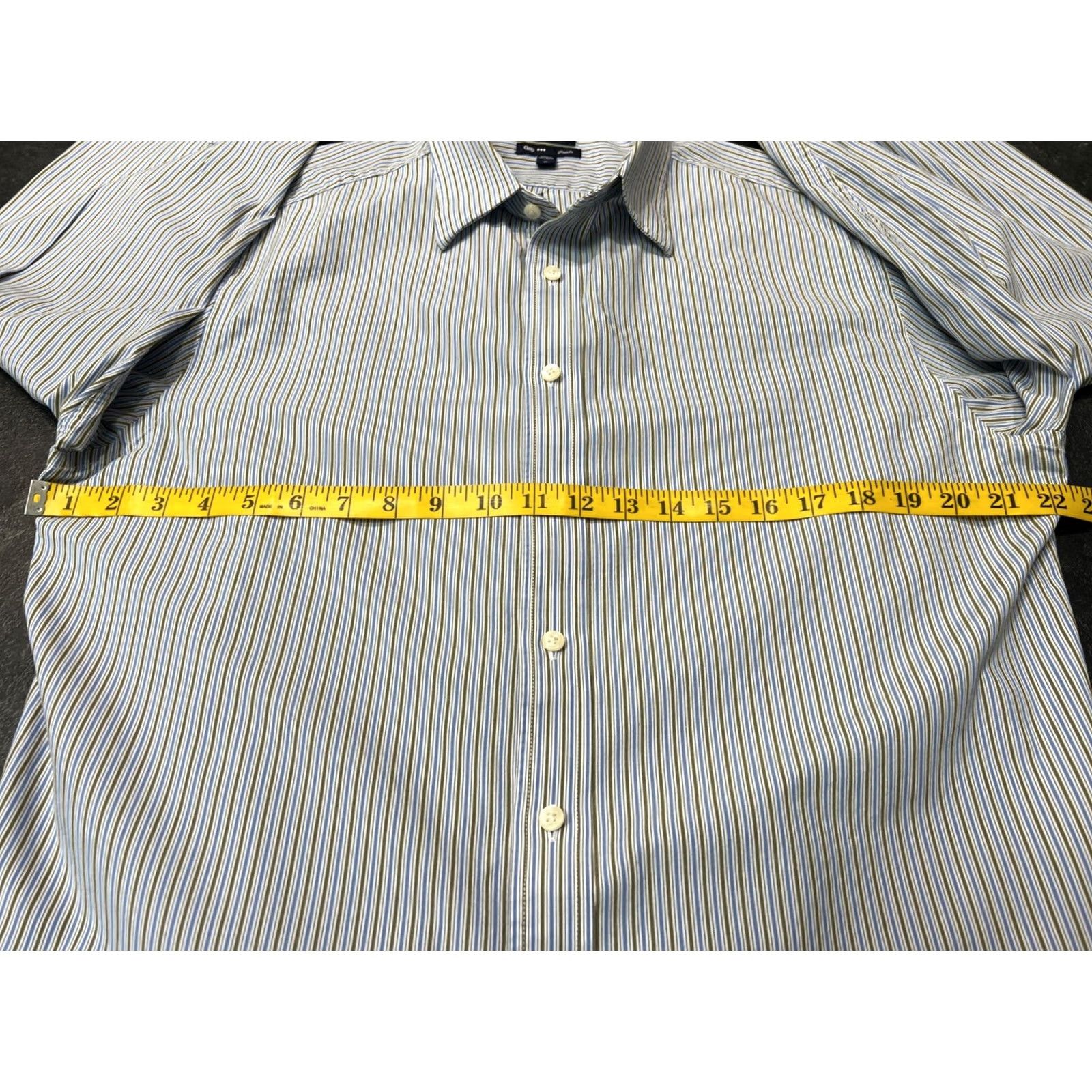 Gap GAP Slim Fit Men’s Short Sleeve Button-Up Shirt XL Striped Multicolor Dress Shirt Color: Multicolor — N/A Size 46R - 7 Thumbnail