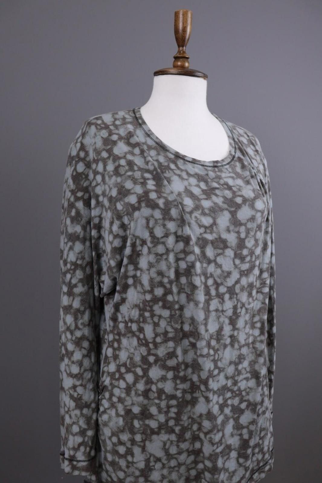 Oscar De La Renta Oska Gray Printed Relaxed Lagenlook Tunic Dress Size 4 Size S / US 4 / IT 40 - 6 Thumbnail