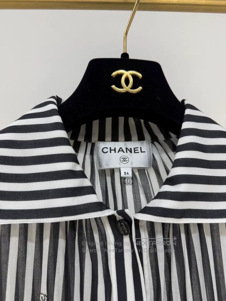 Chanel Chanel 24M rhinestone double C logo striped cake dress shi Size XXS / US 00 / IT 34 - 3 Thumbnail