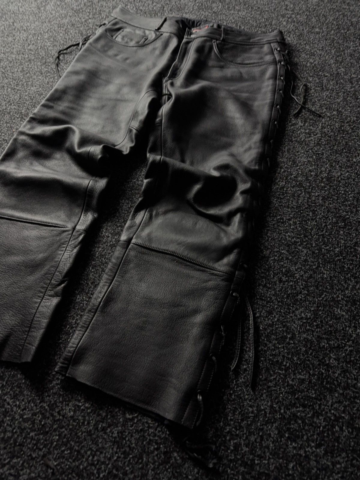 Leather Y2K Vintage Leather Pants Opium Style Alt Biker USA Rare Size US 37 - 3 Thumbnail