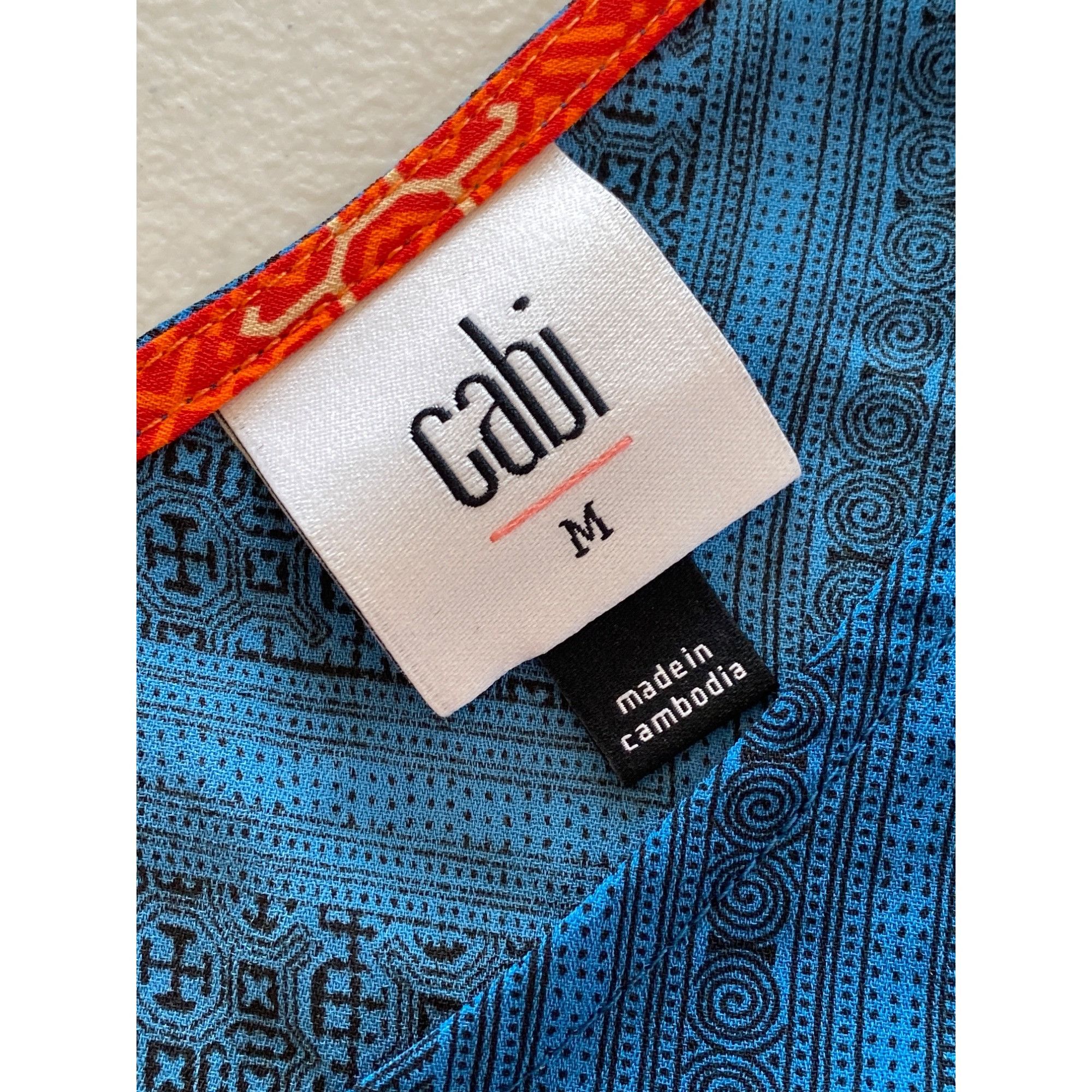 Designer CAbi Shoulder Tie Top Tunic #5787 Nomad Multicolor Print Wom Size M / US 6-8 / IT 42-44 - 7 Thumbnail