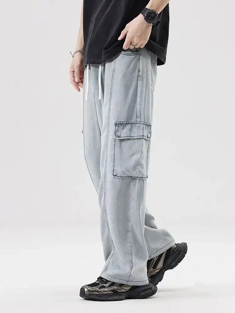 Japanese Brand Loose Straight Wide Leg Pants Ice Silk Casual Pants Size US 32 / EU 48 - 5 Thumbnail